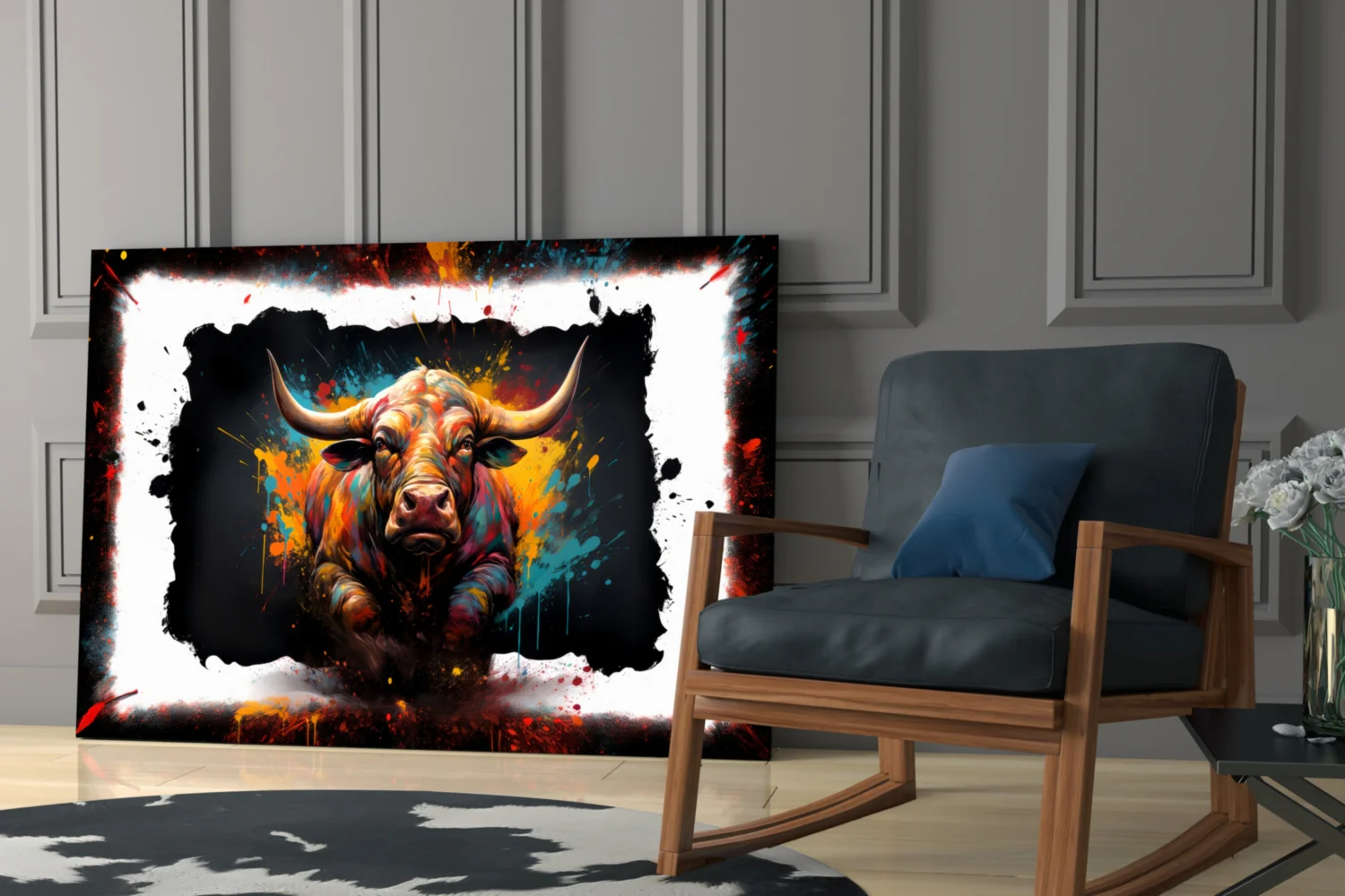 Bull Glass Wall Art|| Designer's Collection - Image 7