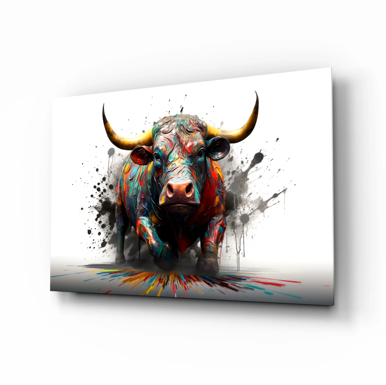 Bull Glass Wall Art|| Designer's Collection - Image 2