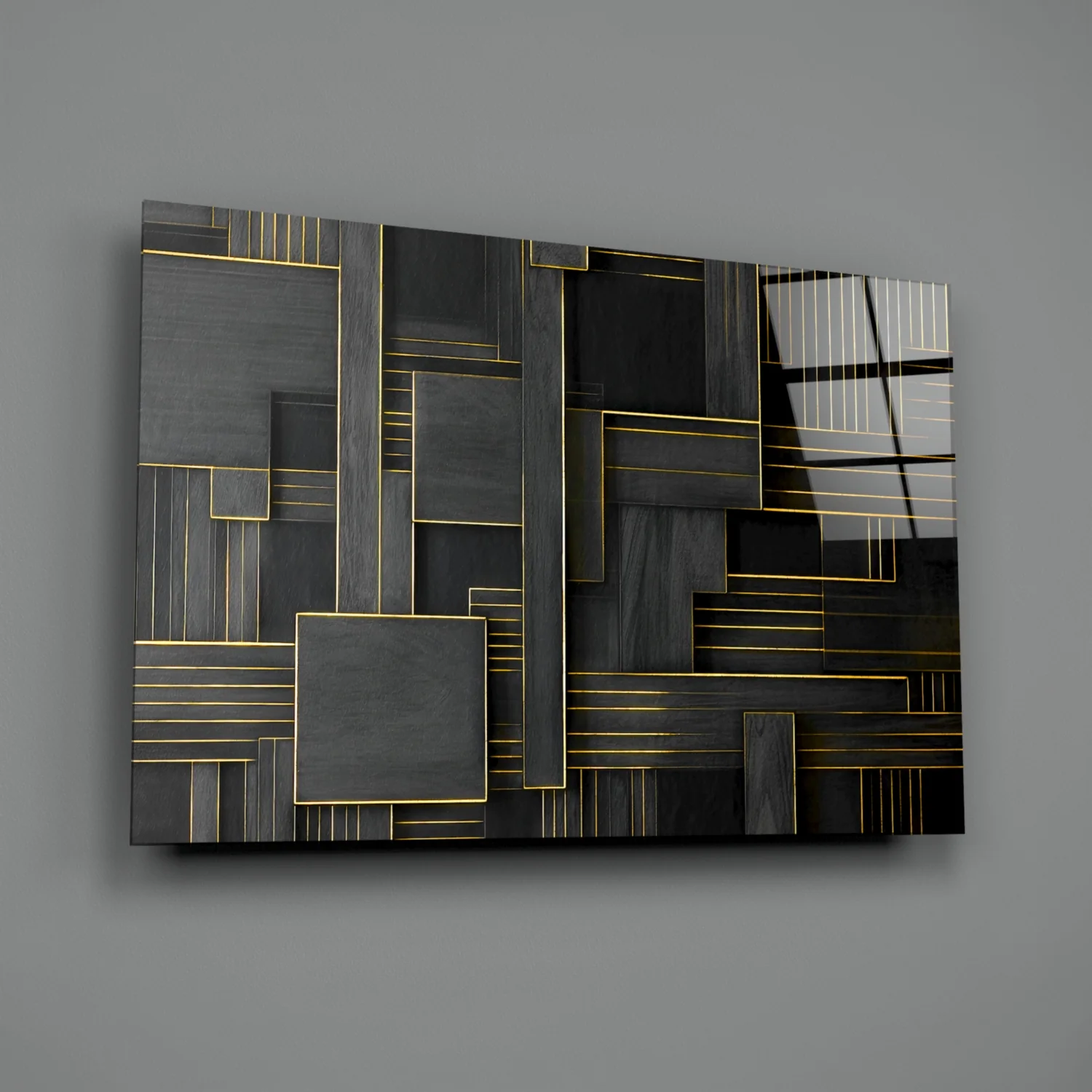Rectangles Glass Wall Art|| Designer's Collection - Image 3