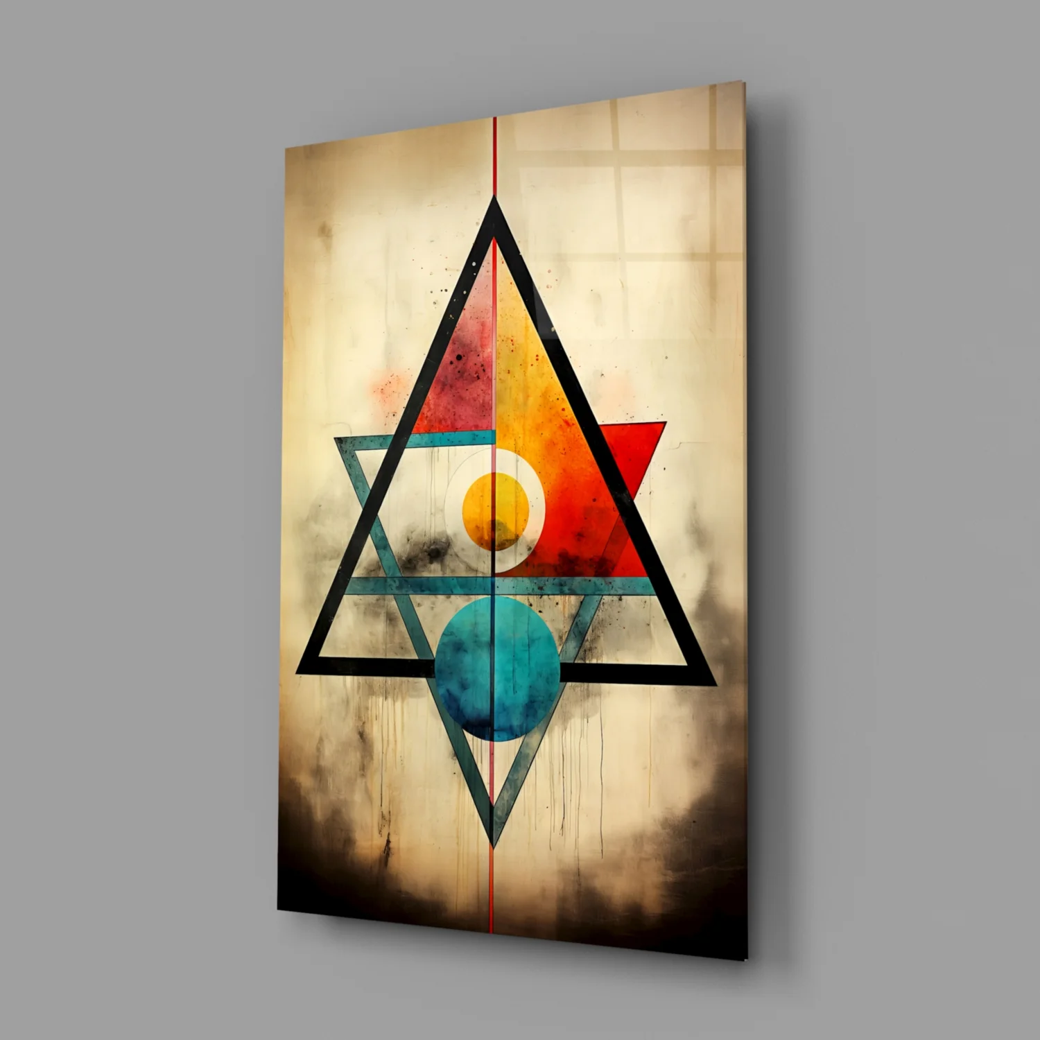 Triangels Glass Wall Art|| Designer's Collection - Image 3