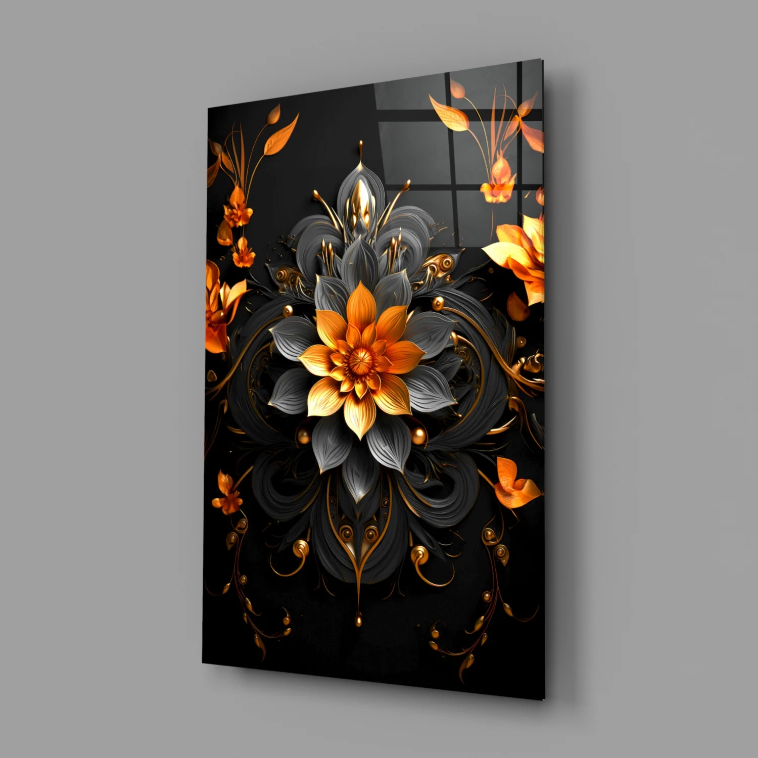 Flower of Luck Glass Wall Art|| Designer's Collection - Image 3