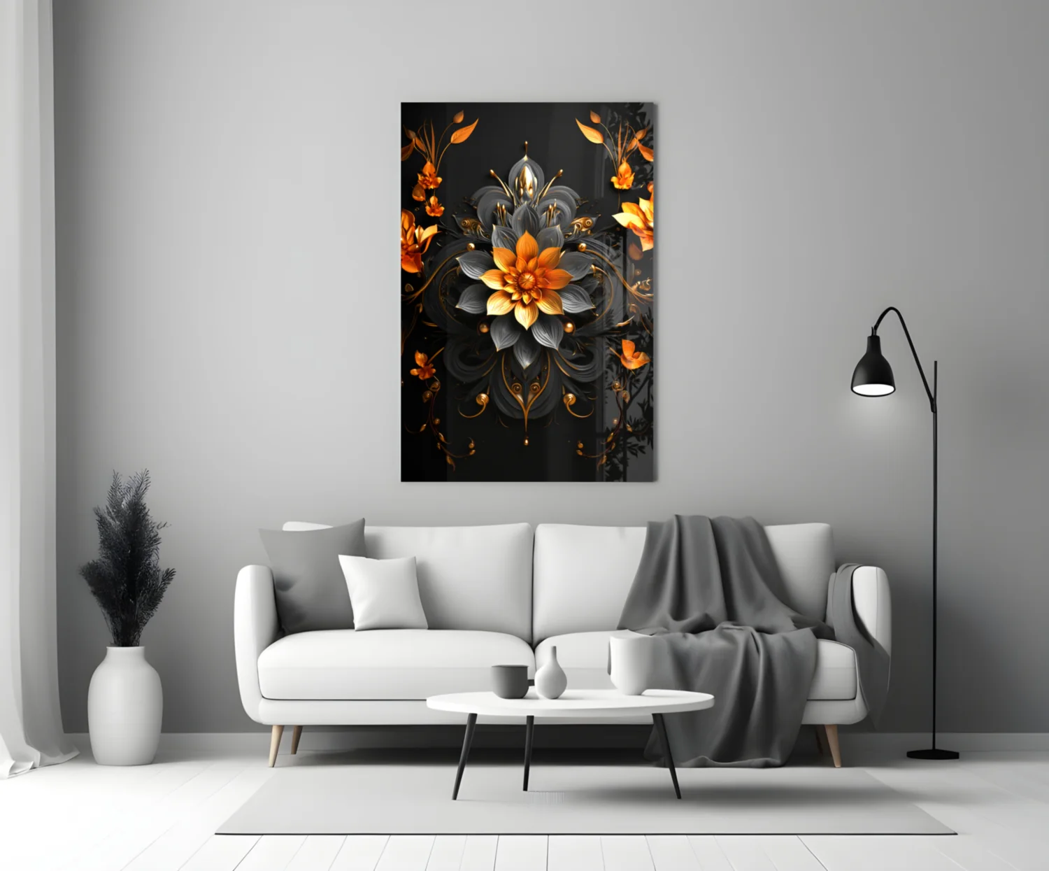 Flower of Luck Glass Wall Art|| Designer's Collection - Image 4