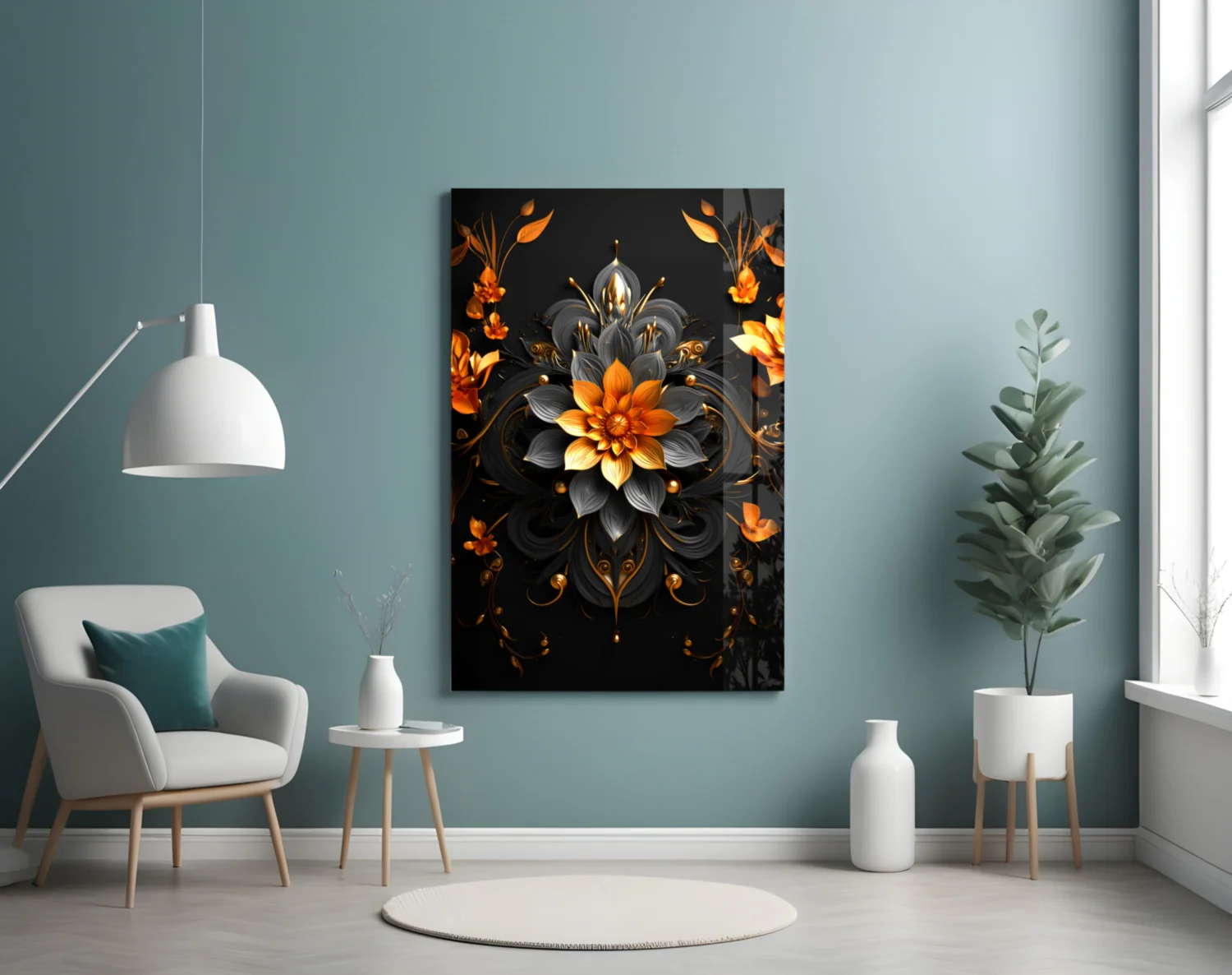 Flower of Luck Glass Wall Art|| Designer's Collection - Image 5