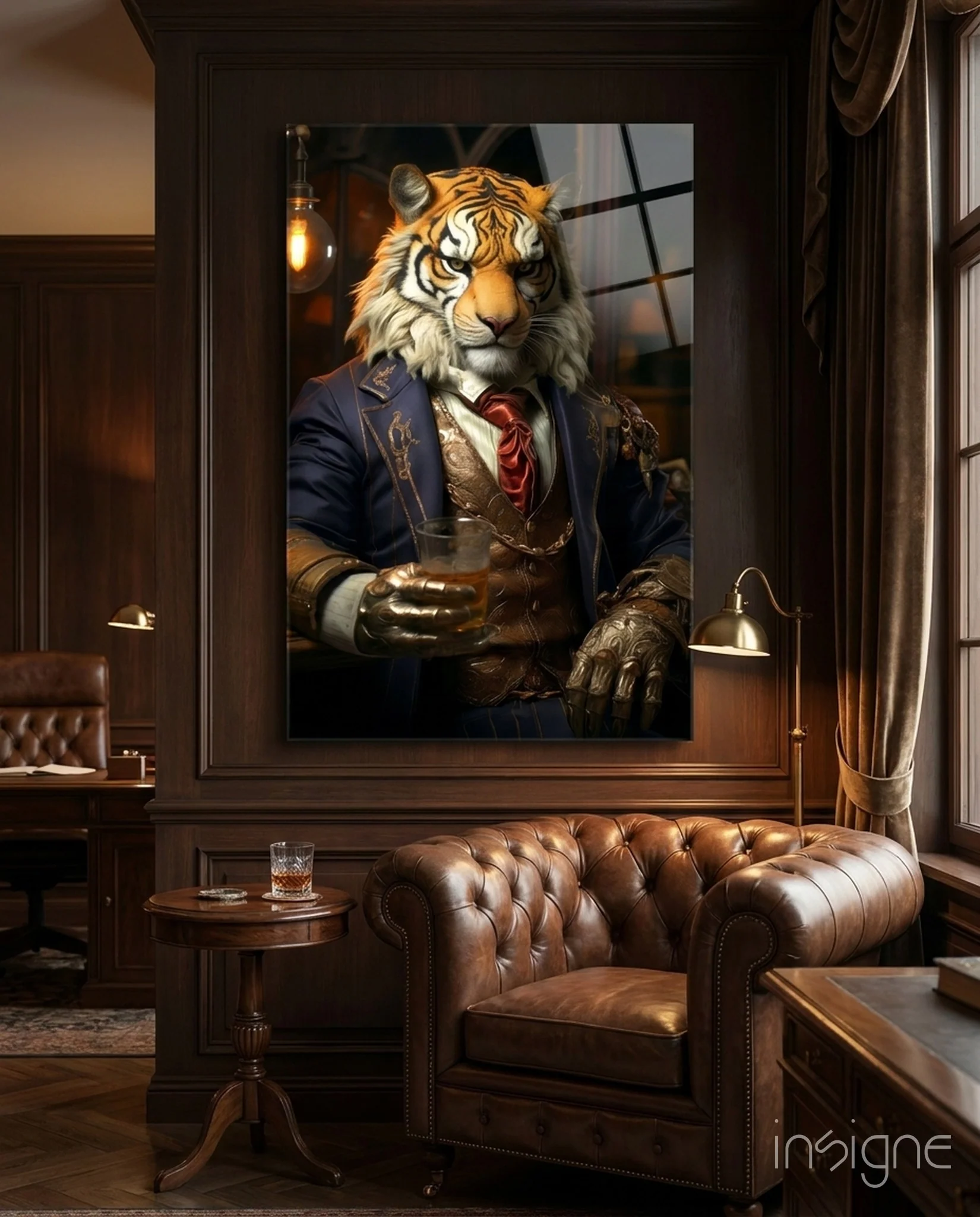 Duke Lion Glass Wall Art|| Designer's Collection