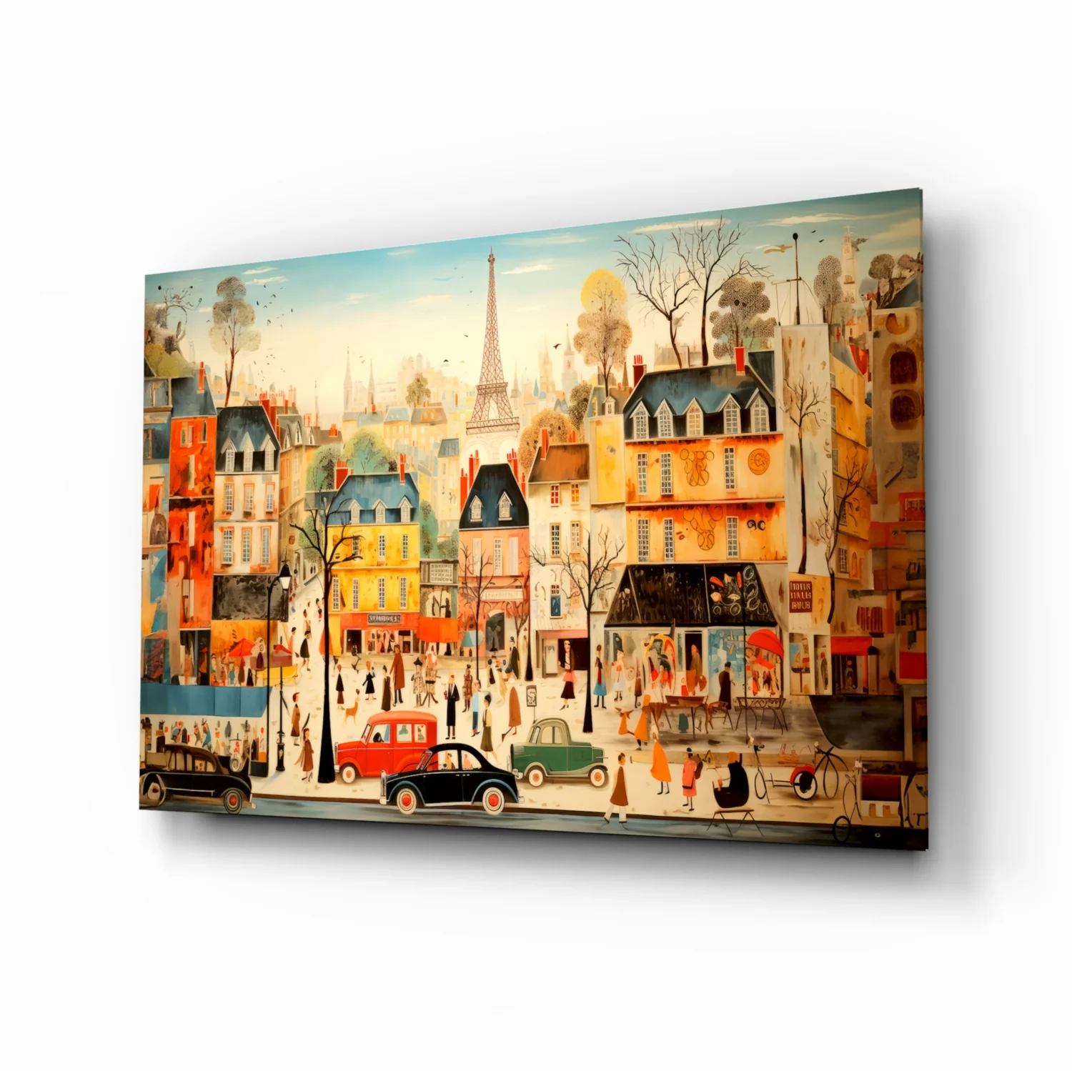 Paris' City Life Glass Wall Art|| Designer's Collection - Image 2