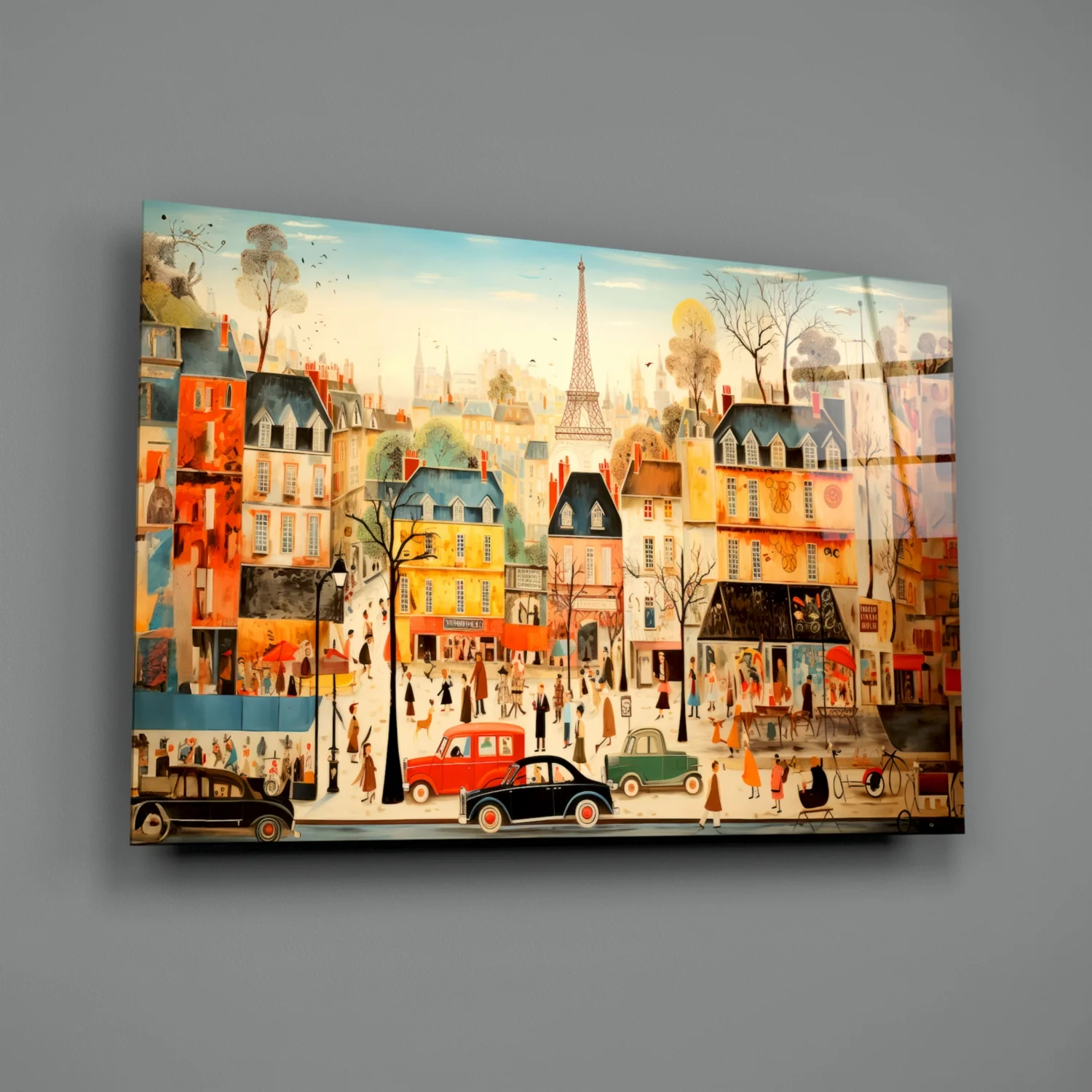 Paris' City Life Glass Wall Art|| Designer's Collection - Image 3