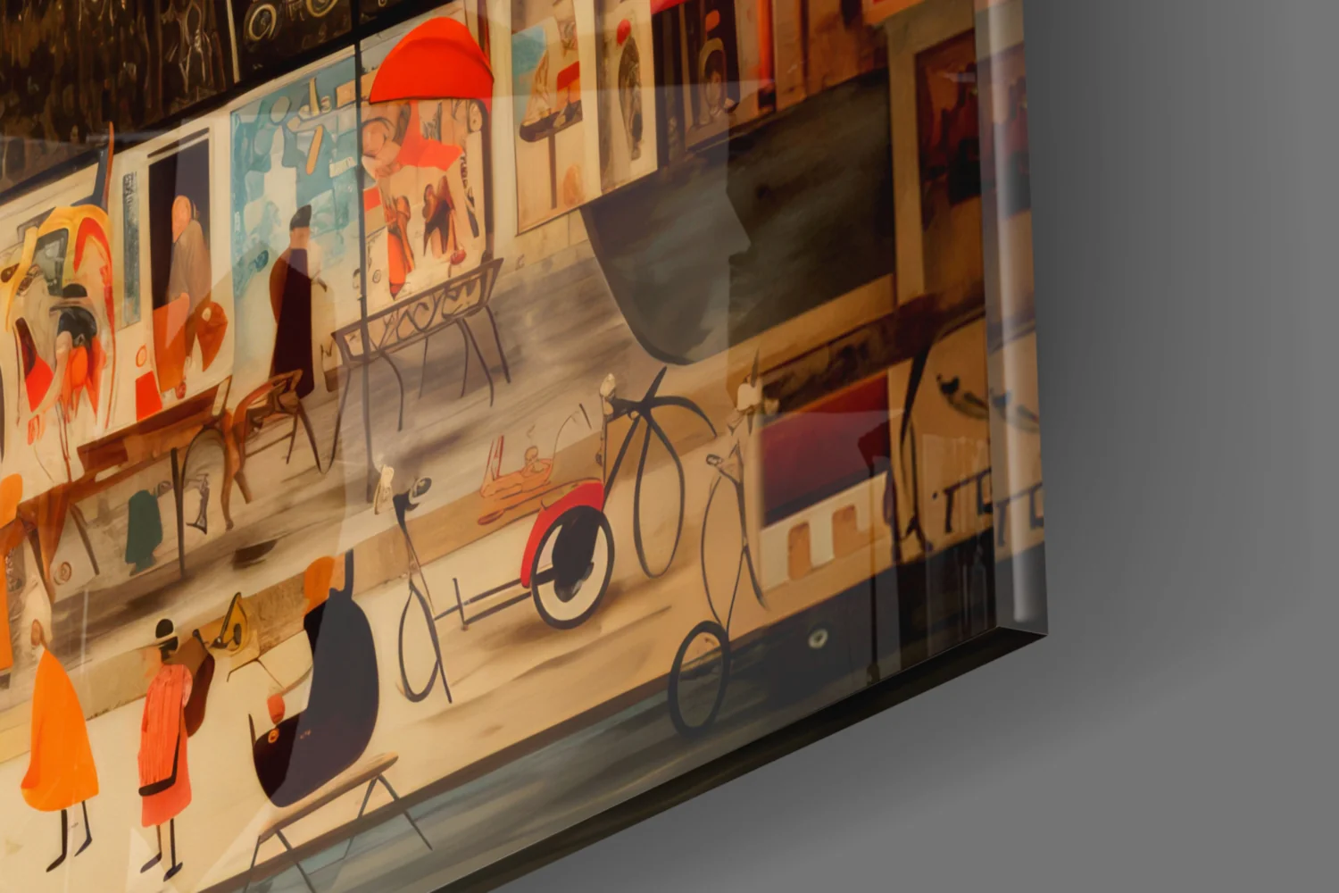 Paris' City Life Glass Wall Art|| Designer's Collection - Image 8