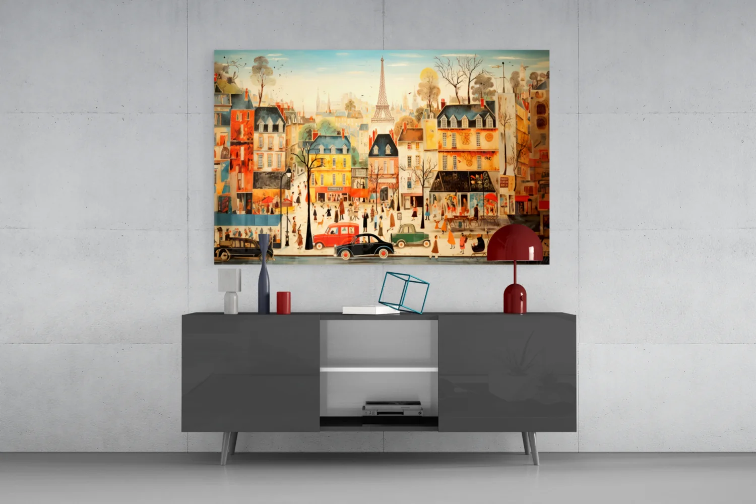 Paris' City Life Glass Wall Art|| Designer's Collection - Image 9
