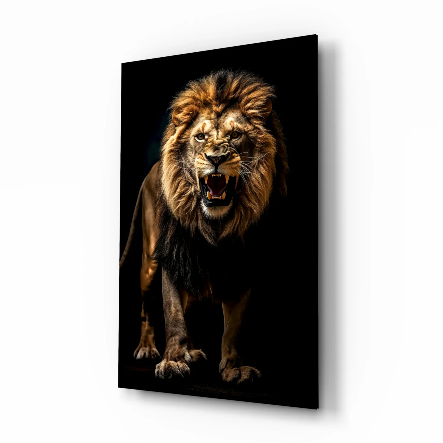 Lion in the Dark Glass Wall Art|| Designer's Collection - Image 2