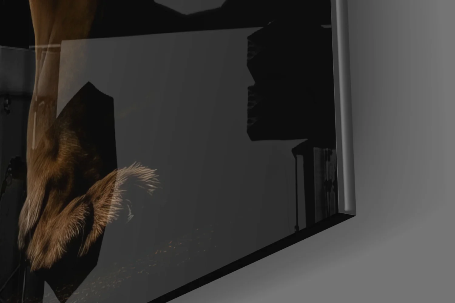 Lion in the Dark Glass Wall Art|| Designer's Collection - Image 8