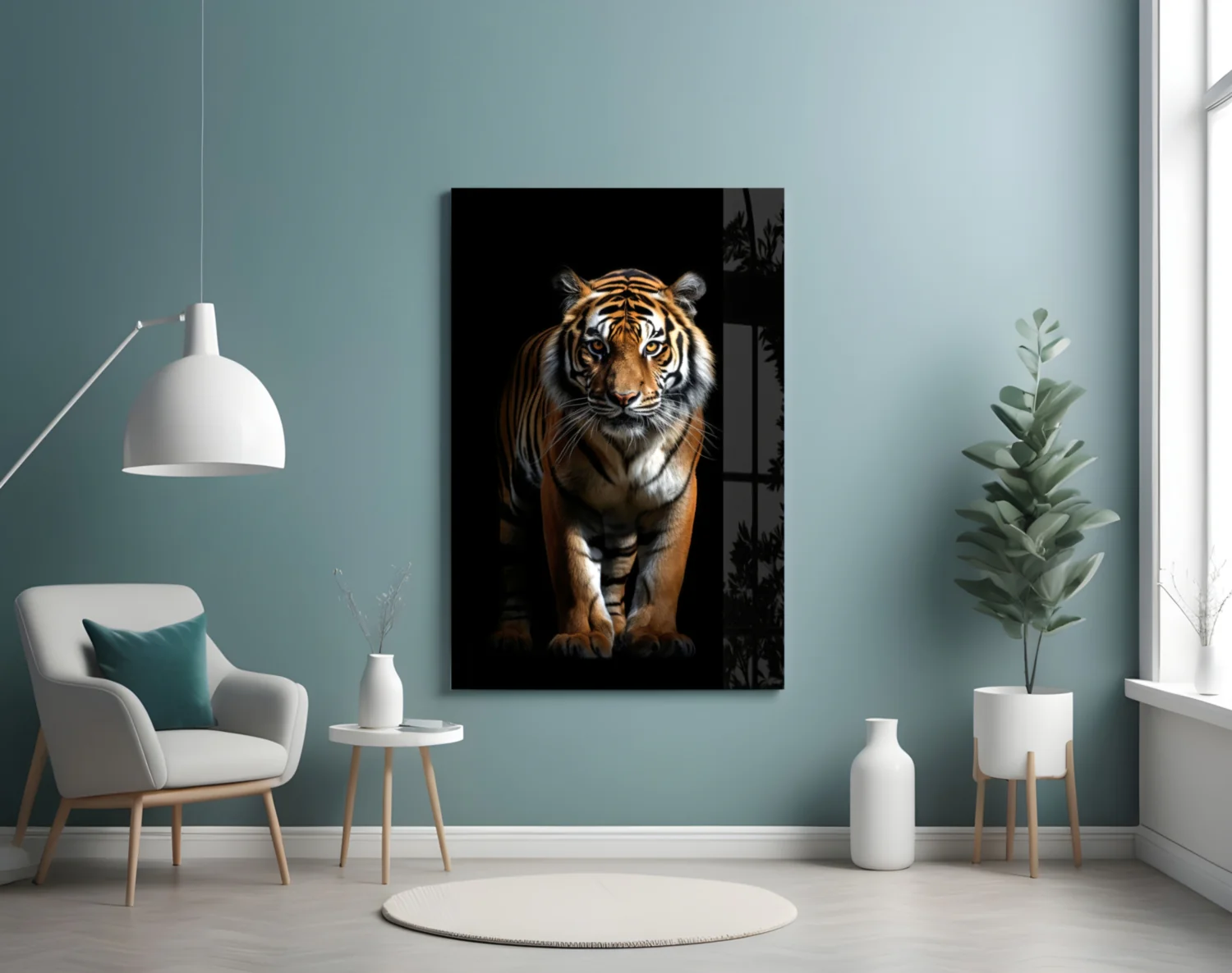 Tiger in the Dog Glass Wall Art|| Designer's Collection - Image 5