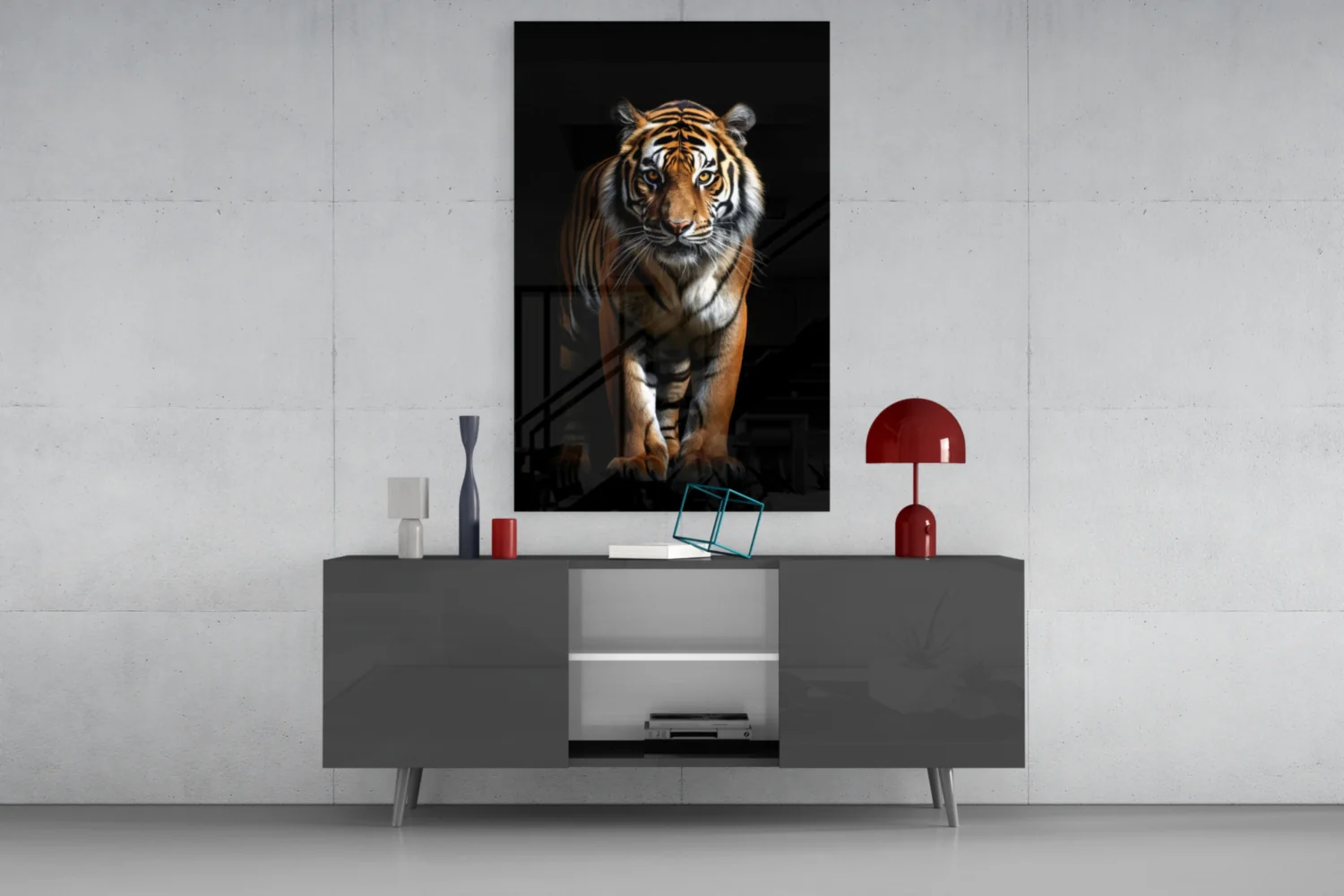 Tiger in the Dog Glass Wall Art|| Designer's Collection - Image 9