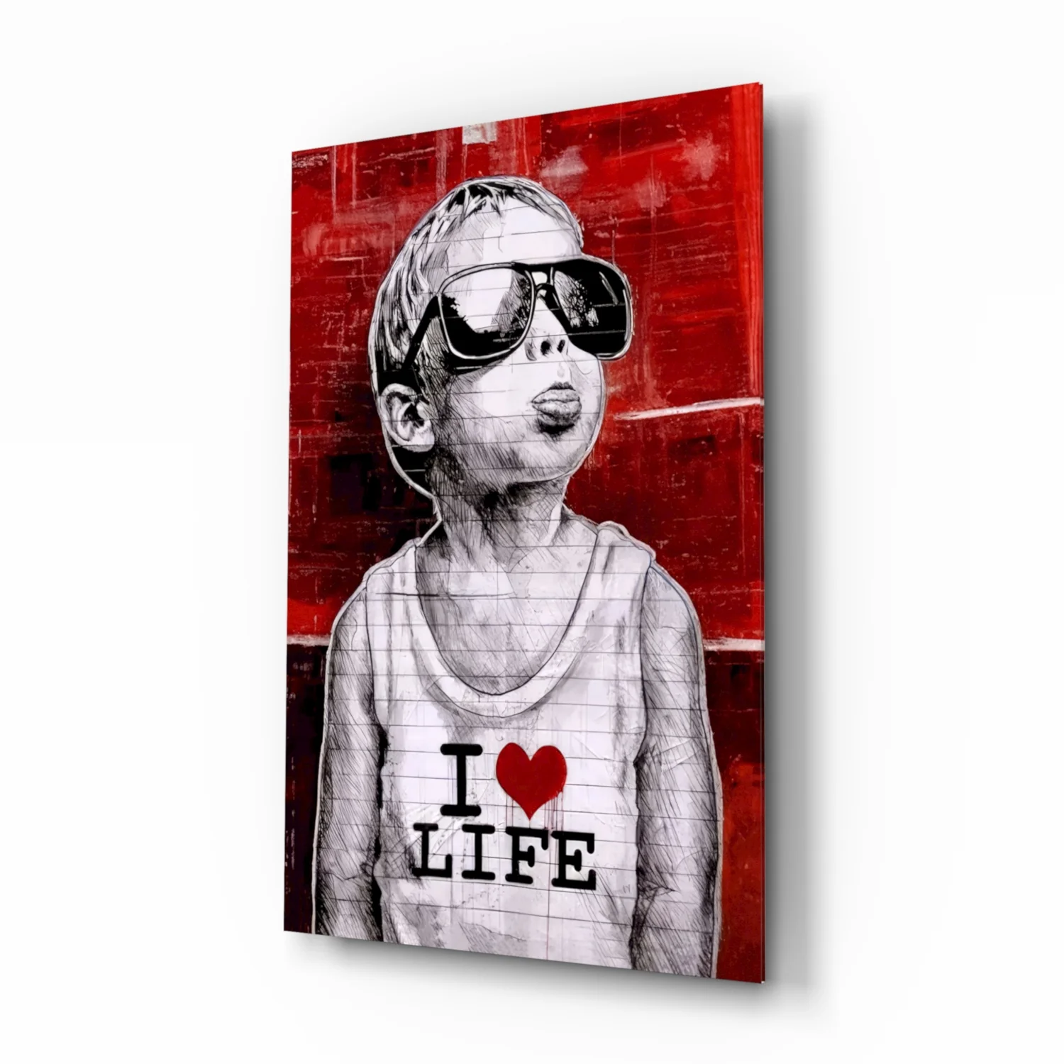 I Love Life Glass Wall Art || Designer Collection - Image 2
