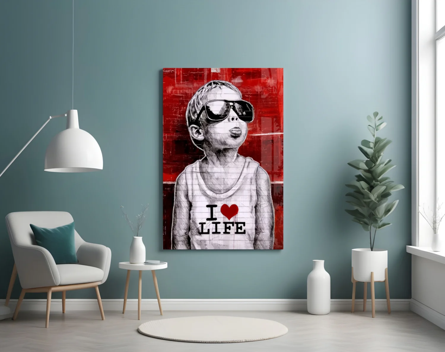 I Love Life Glass Wall Art || Designer Collection - Image 5