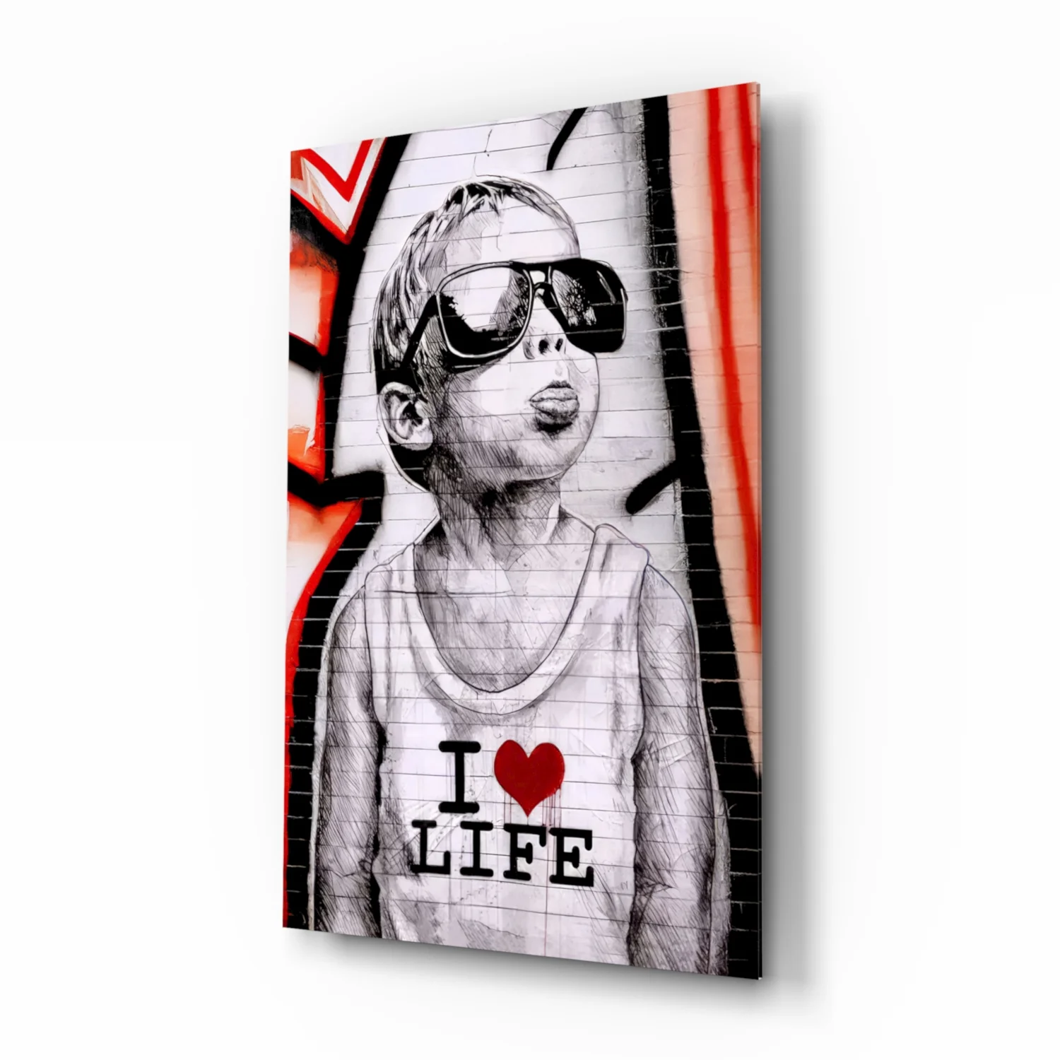 I Love Life Glass Wall Art || Designer Collection - Image 2