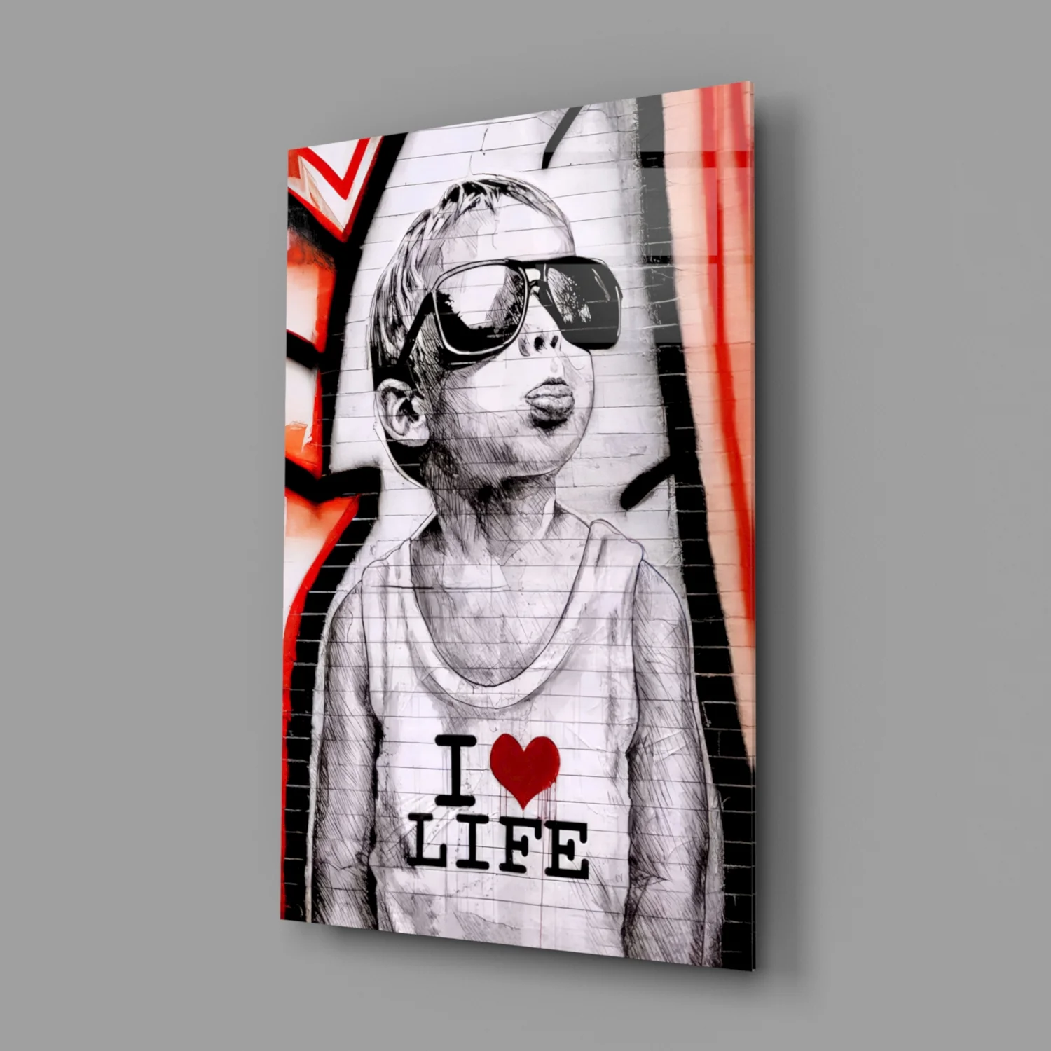 I Love Life Glass Wall Art || Designer Collection - Image 3