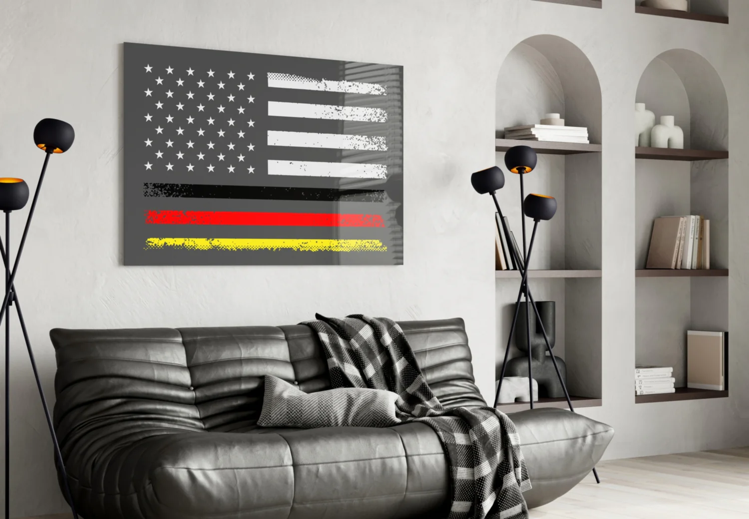 USA - Germany Flag Glass Wall Art || Designer Collection - Image 5