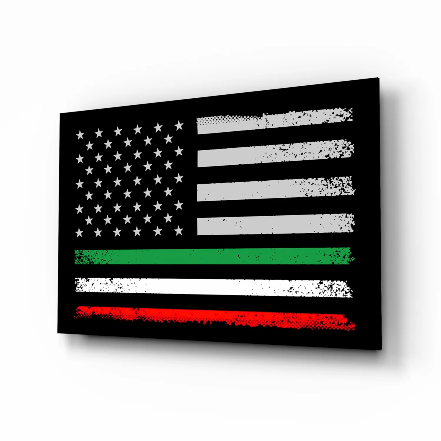 USA-Italia Flag Glass Wall Art || Designer Collection - Image 2