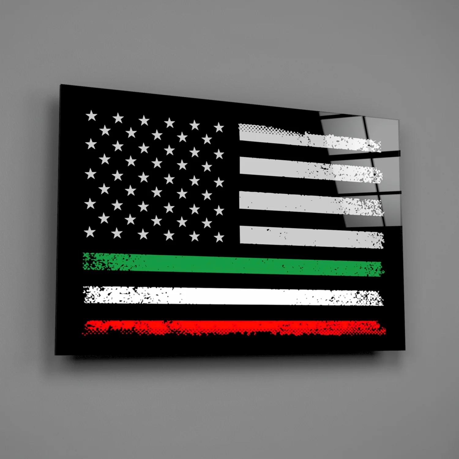 USA-Italia Flag Glass Wall Art || Designer Collection - Image 3