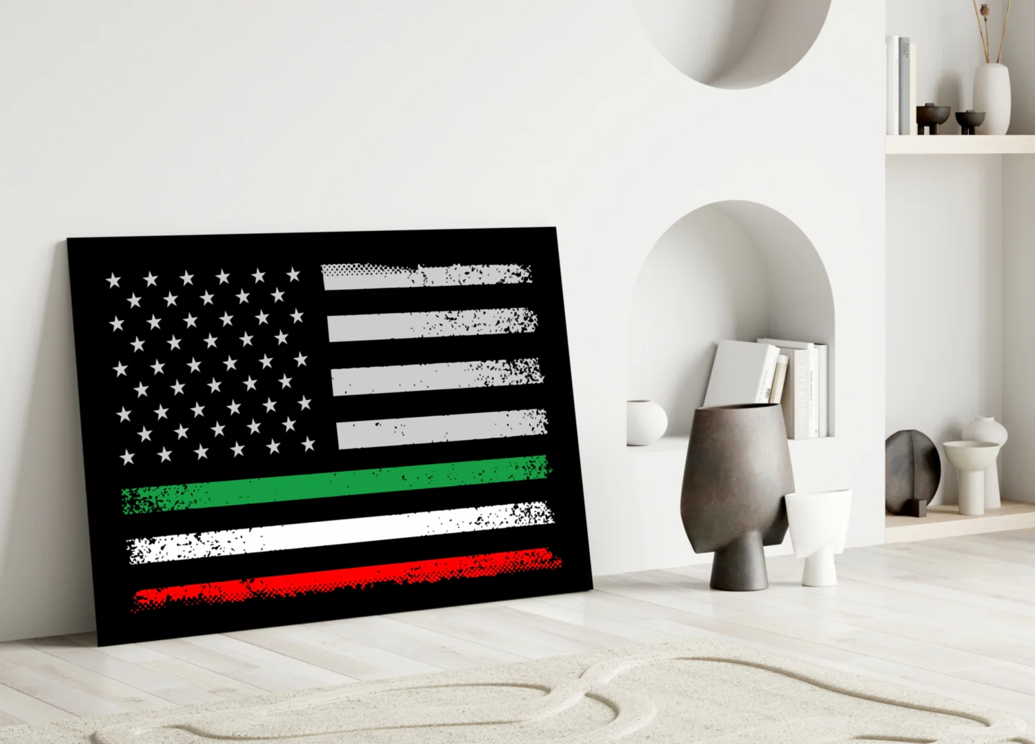 USA-Italia Flag Glass Wall Art || Designer Collection - Image 4