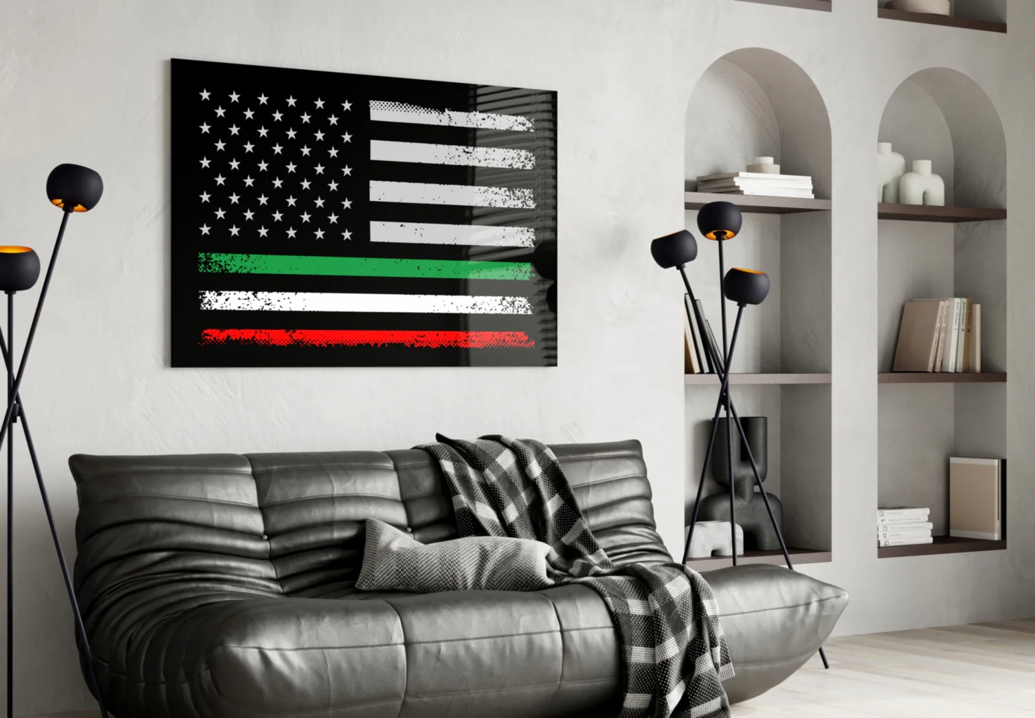 USA-Italia Flag Glass Wall Art || Designer Collection - Image 5