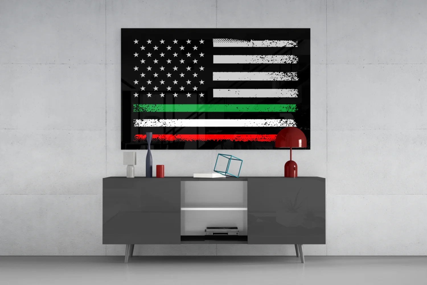 USA-Italia Flag Glass Wall Art || Designer Collection - Image 9