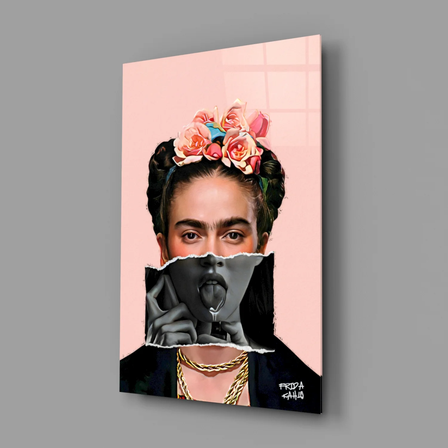 Contemporary Kahlo Glass Wall Art || Designer Collection - Image 3