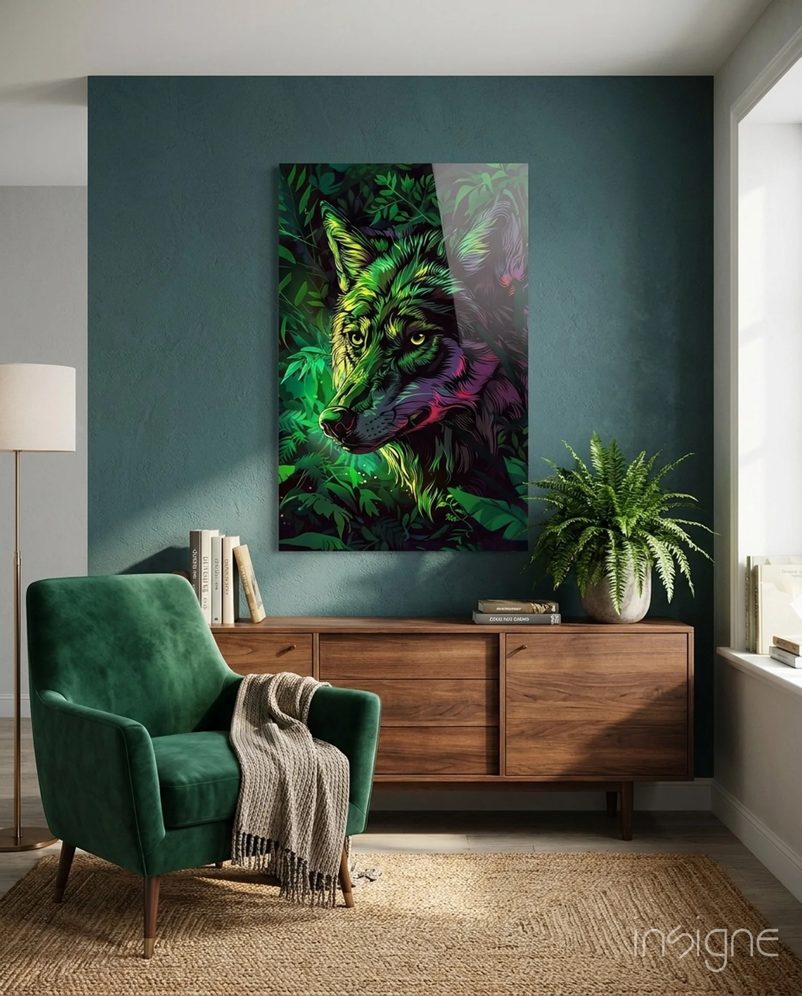 Wolf Glass Wall Art || Designer Collection