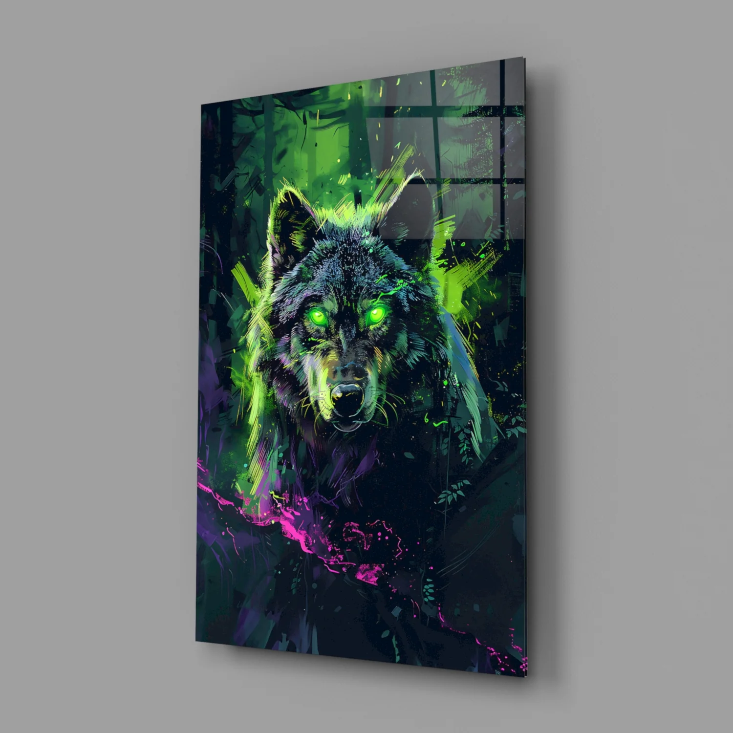 Wolf Glass Wall Art || Designer Collection - Image 3