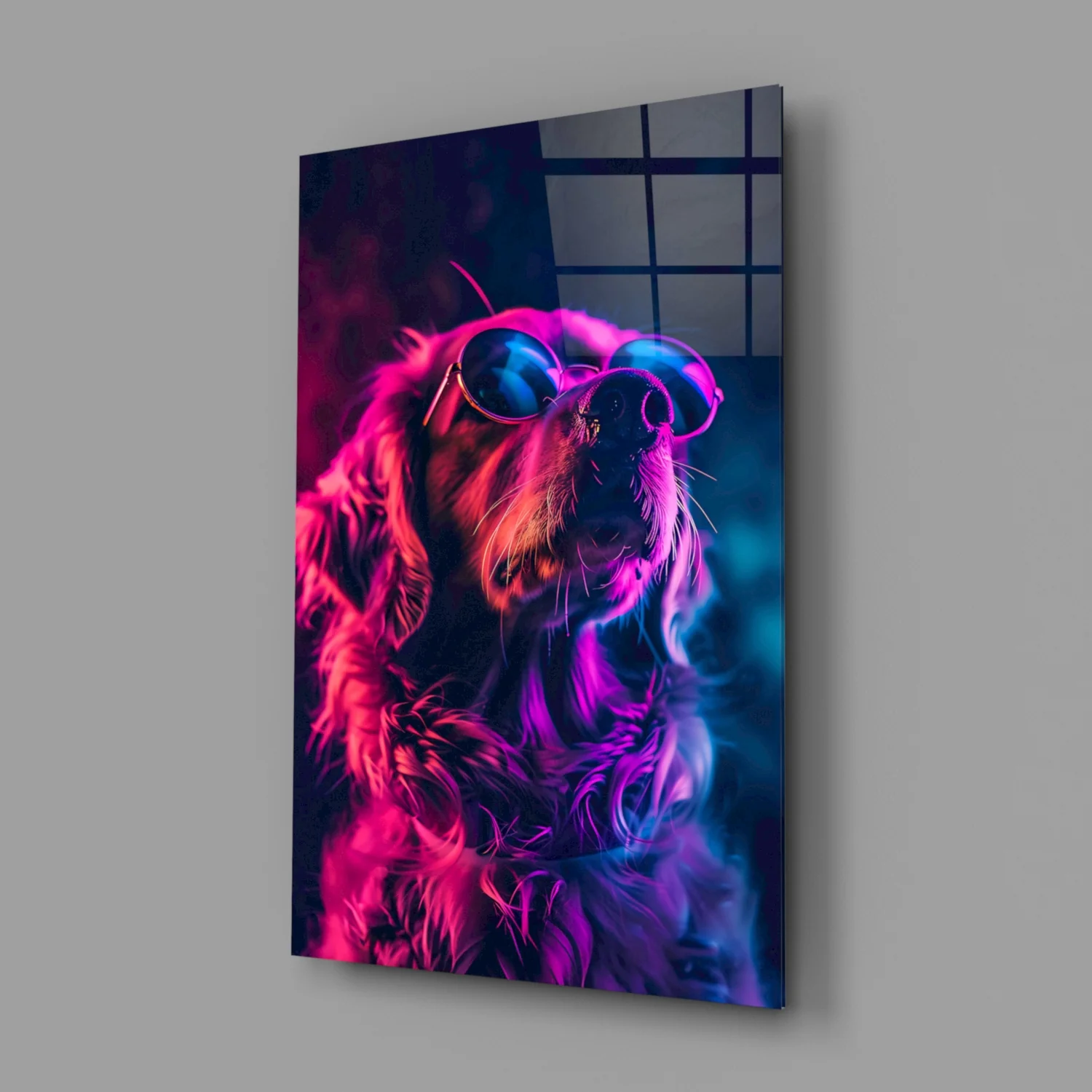 Dog with Glasses Glass Wall Art || Designer Collection - Image 3