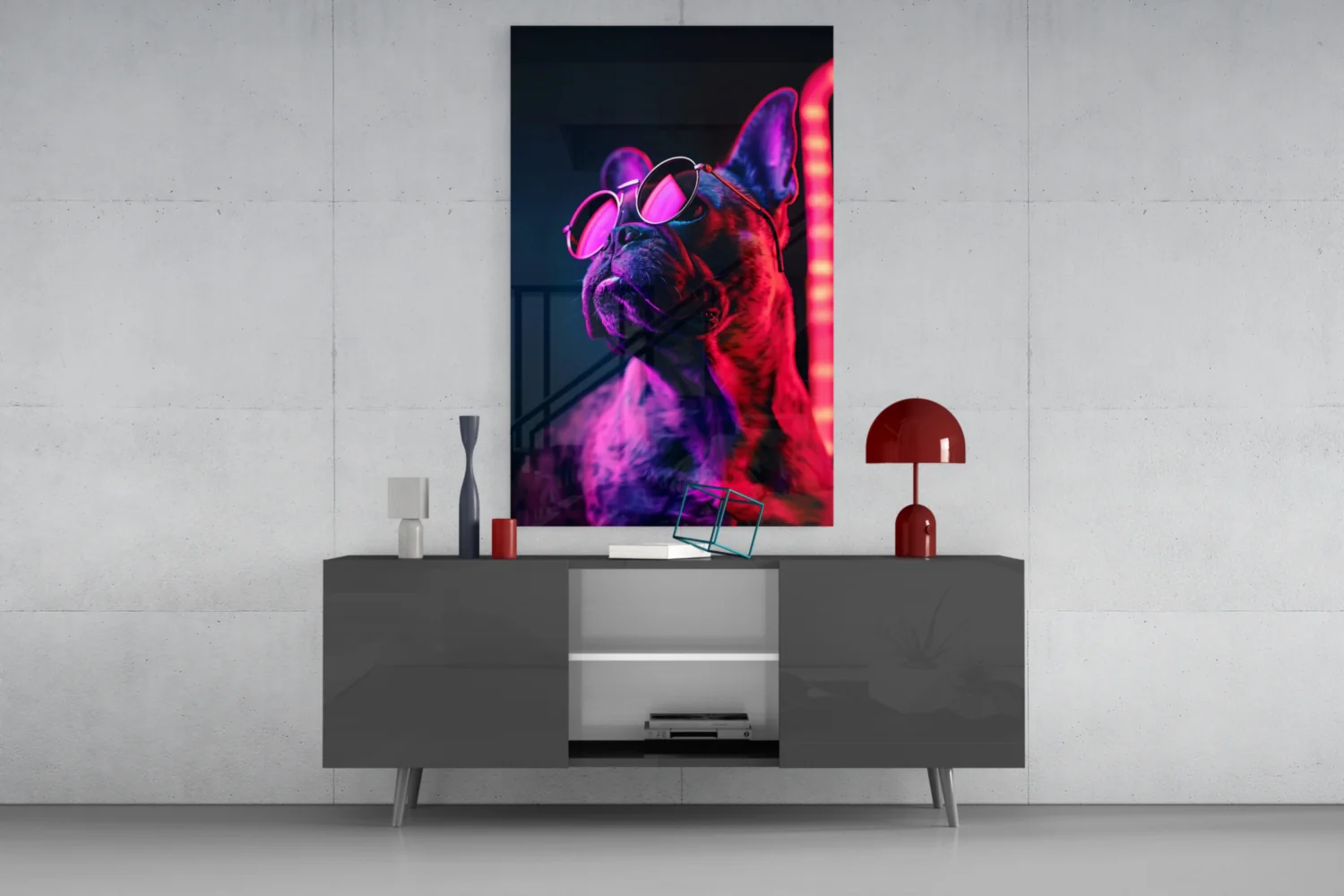 Dog with Glasses Glass Wall Art || Designer Collection - Image 9