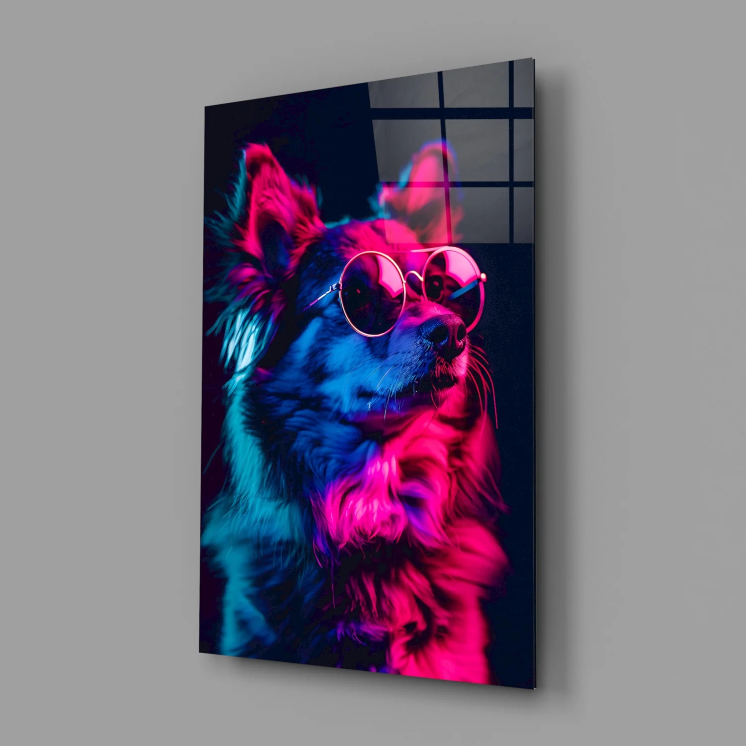 Dog with Glasses Glass Wall Art || Designer Collection - Image 3
