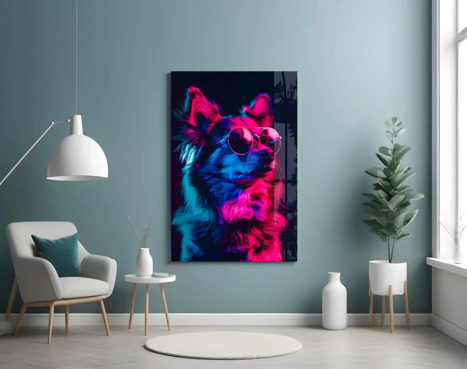 Dog with Glasses Glass Wall Art || Designer Collection - Image 5