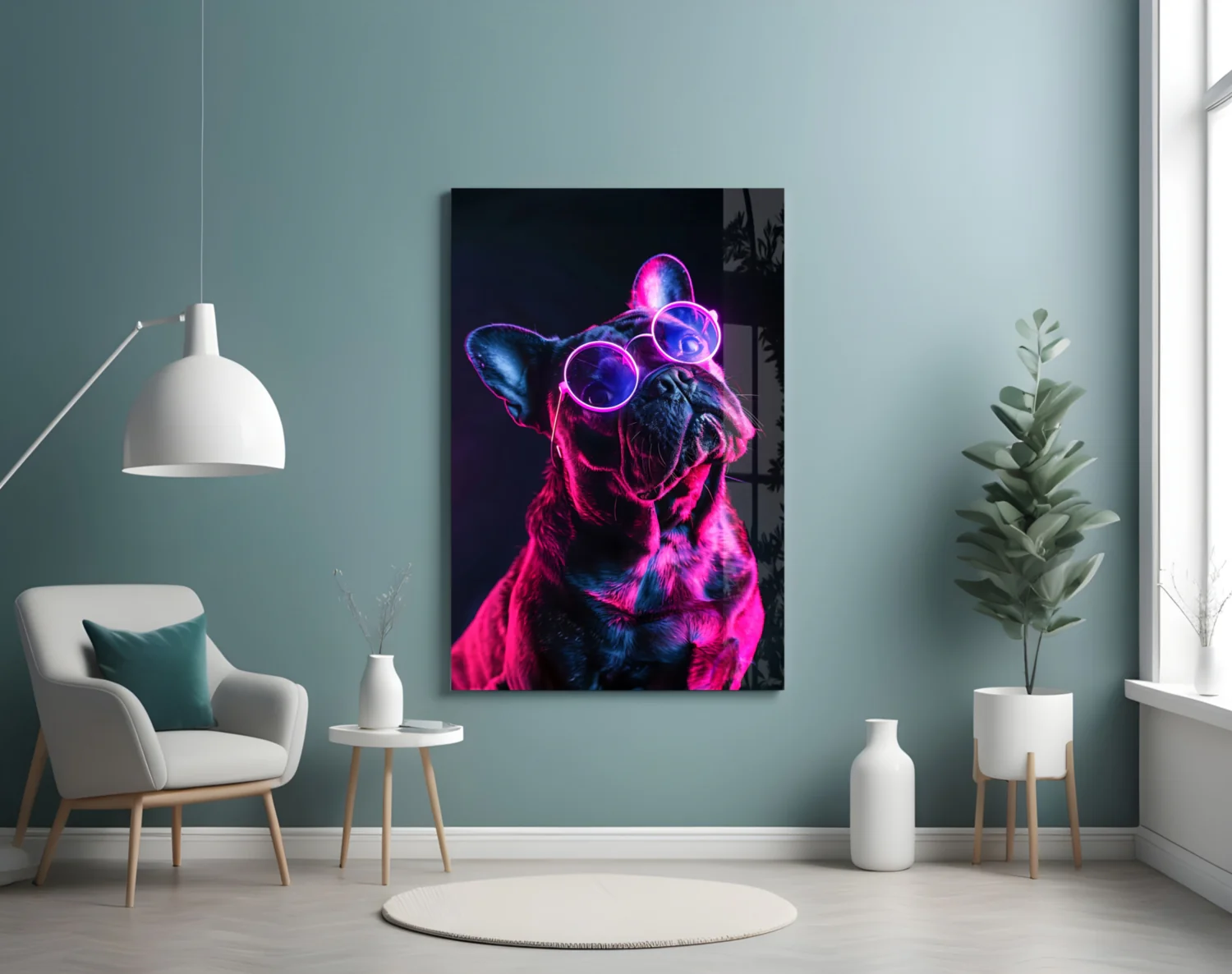 Dog with Glasses Glass Wall Art || Designer Collection - Image 5