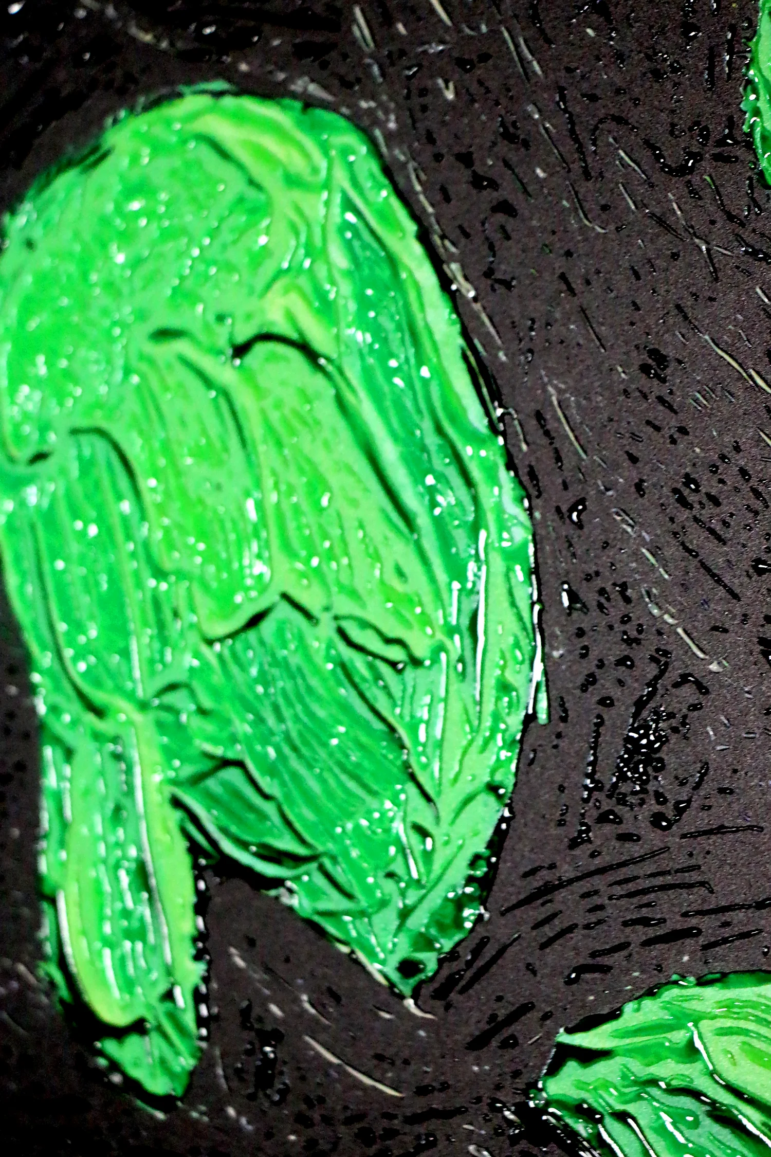 Emerald Silence – 3D Haptic Embossed High-Gloss Luxury Wall Art - Image 2