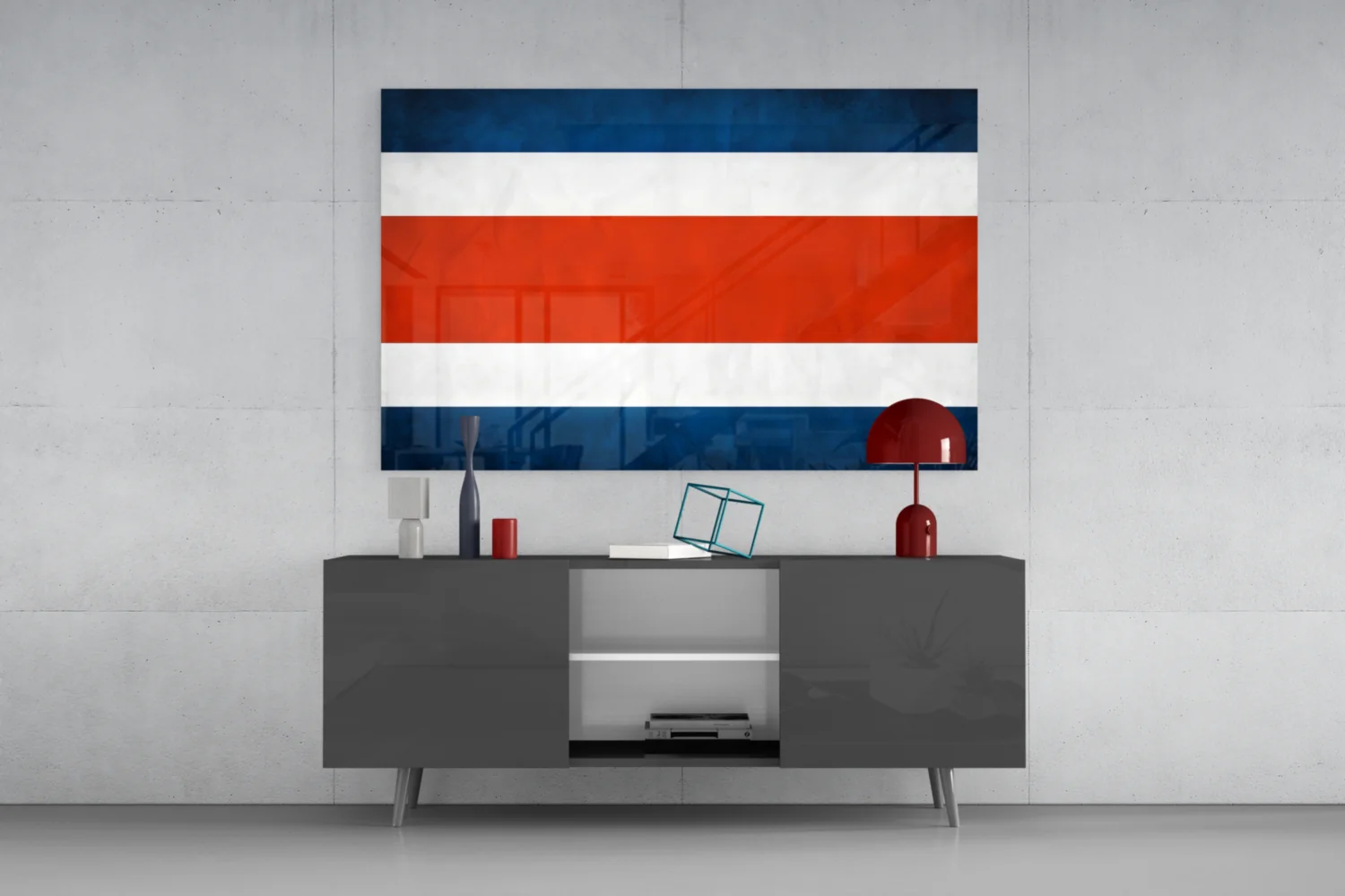 Flag of Costa Rica Glass Wall Art - Image 3