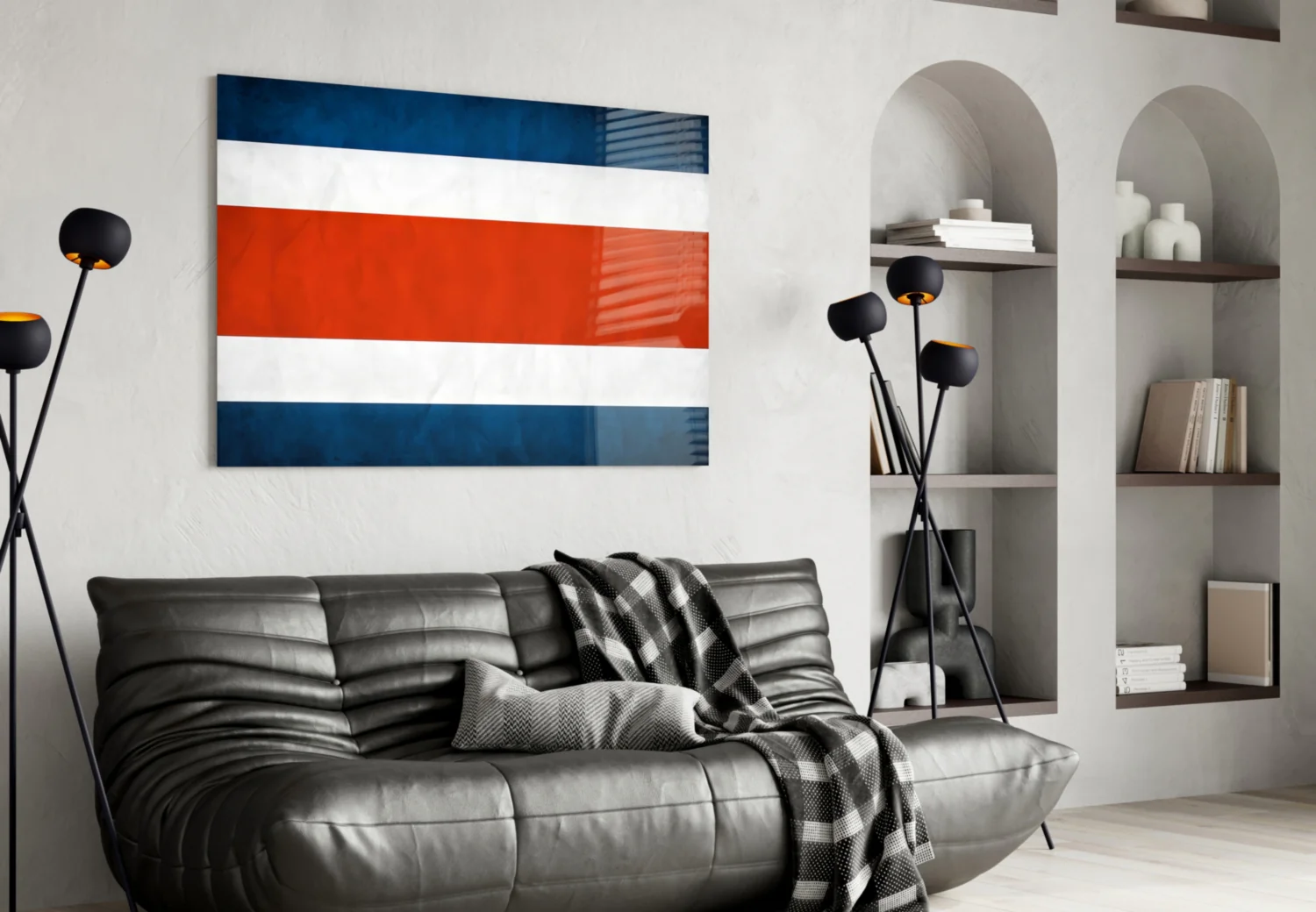 Flag of Costa Rica Glass Wall Art - Image 4