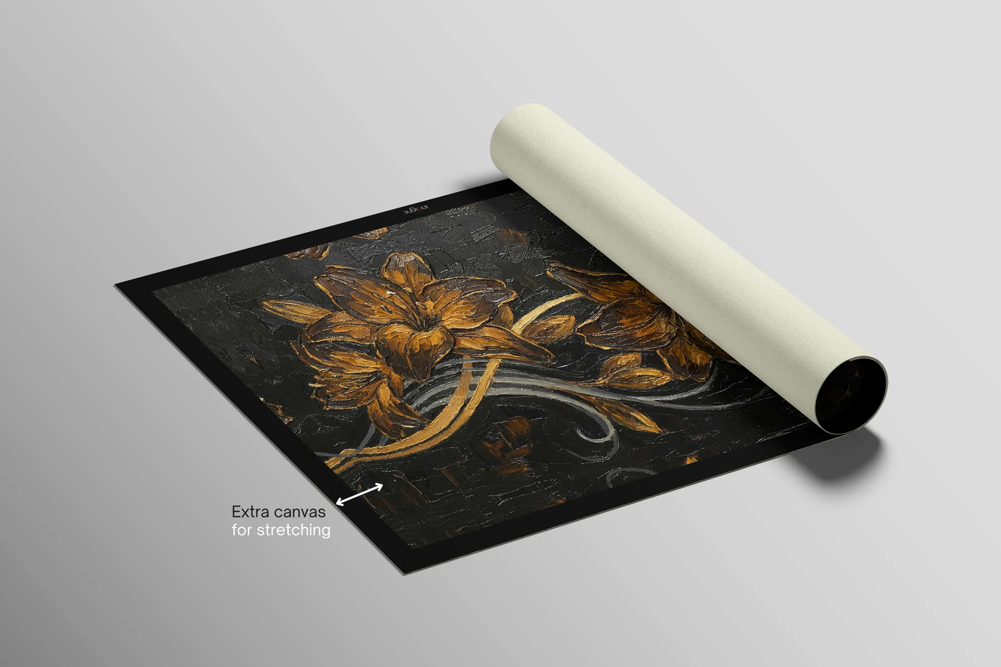 Gilded Ember Lilies — 3D Haptic Embossed High-Gloss Luxury Wall Art - Image 6
