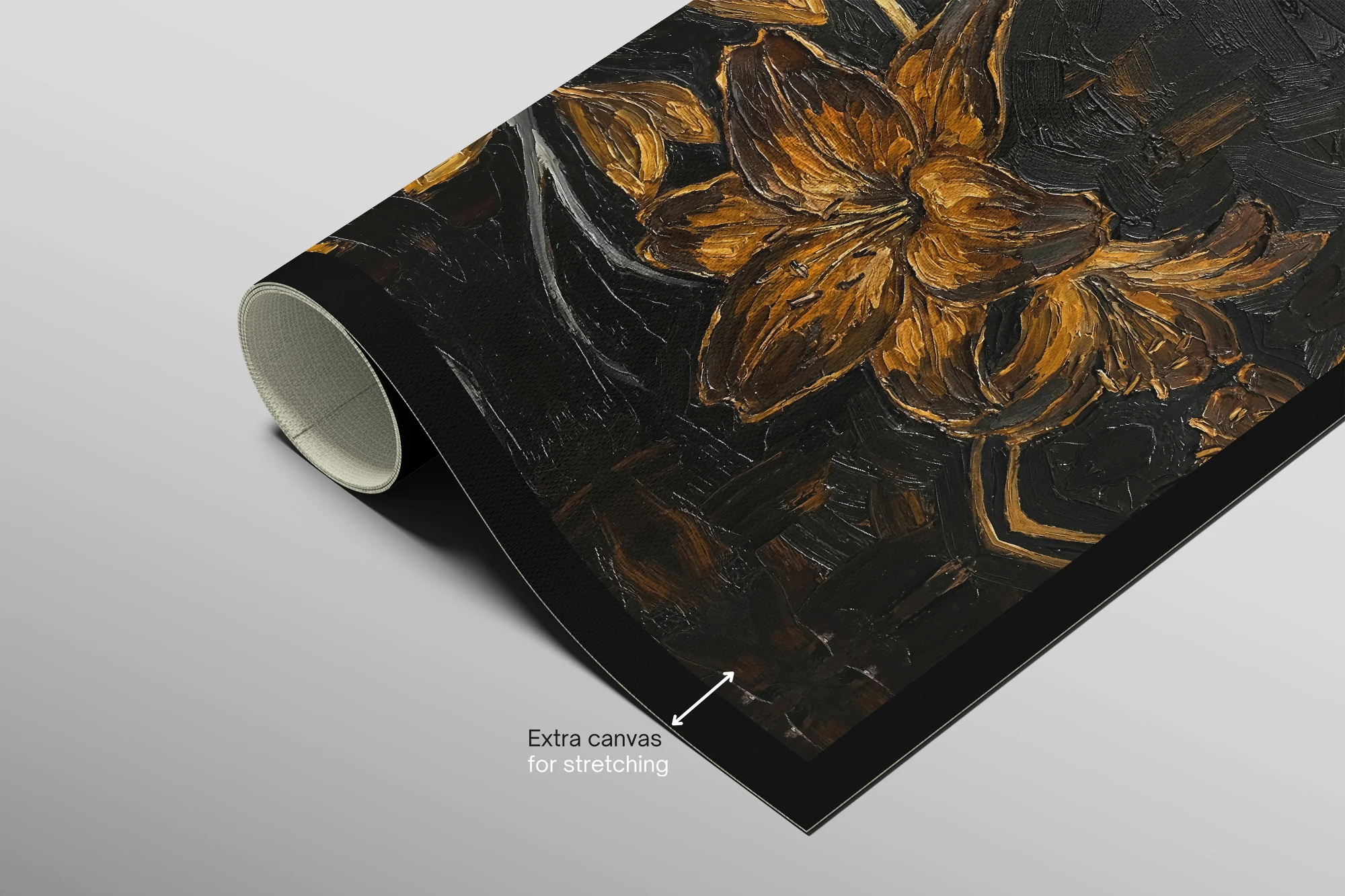 Gilded Ember Lilies — 3D Haptic Embossed High-Gloss Luxury Wall Art - Image 7