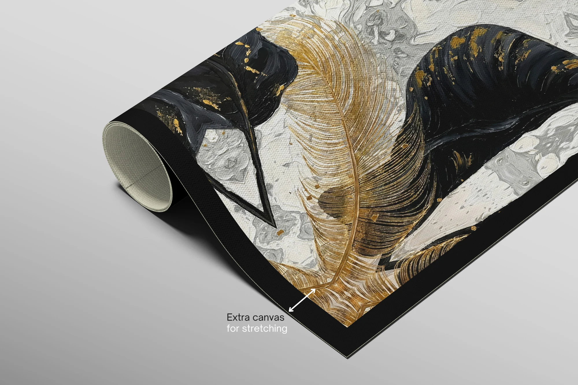 Gilded Leaf & Feather Reverie — 3D Haptic Embossed High-Gloss Luxury Wall Art - Image 16