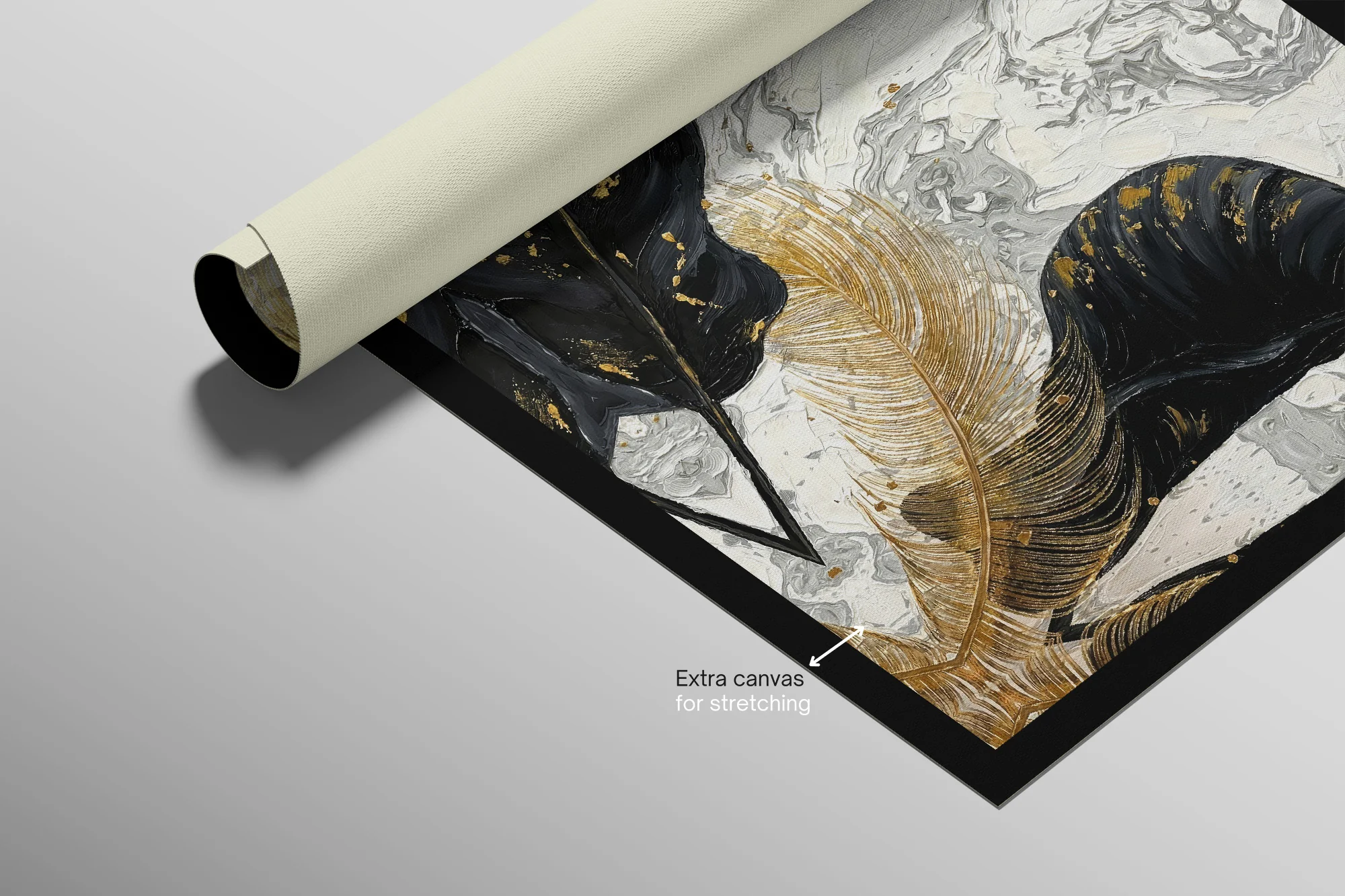 Gilded Leaf & Feather Reverie — 3D Haptic Embossed High-Gloss Luxury Wall Art - Image 17
