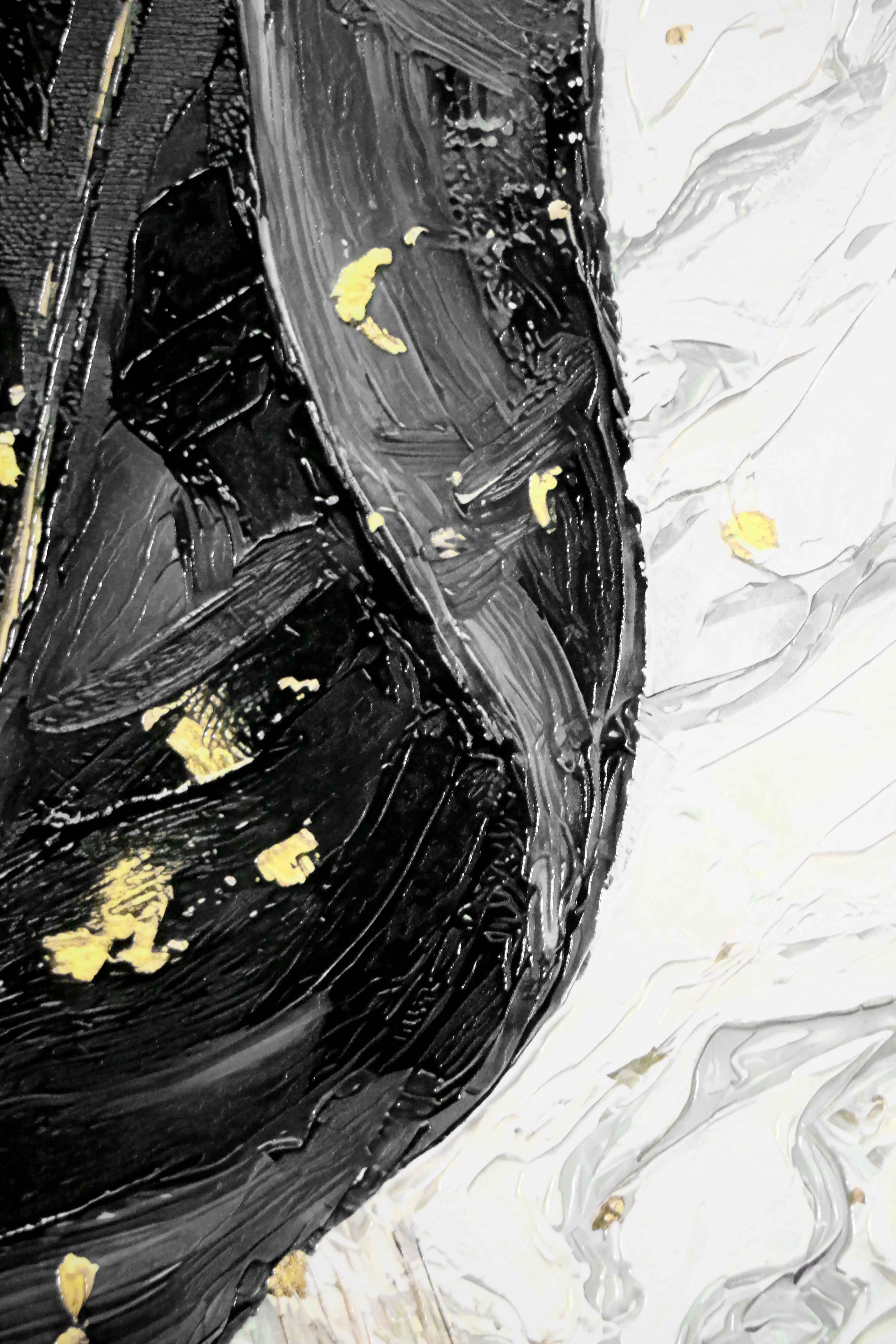 Gilded Leaf & Feather Reverie — 3D Haptic Embossed High-Gloss Luxury Wall Art - Image 5