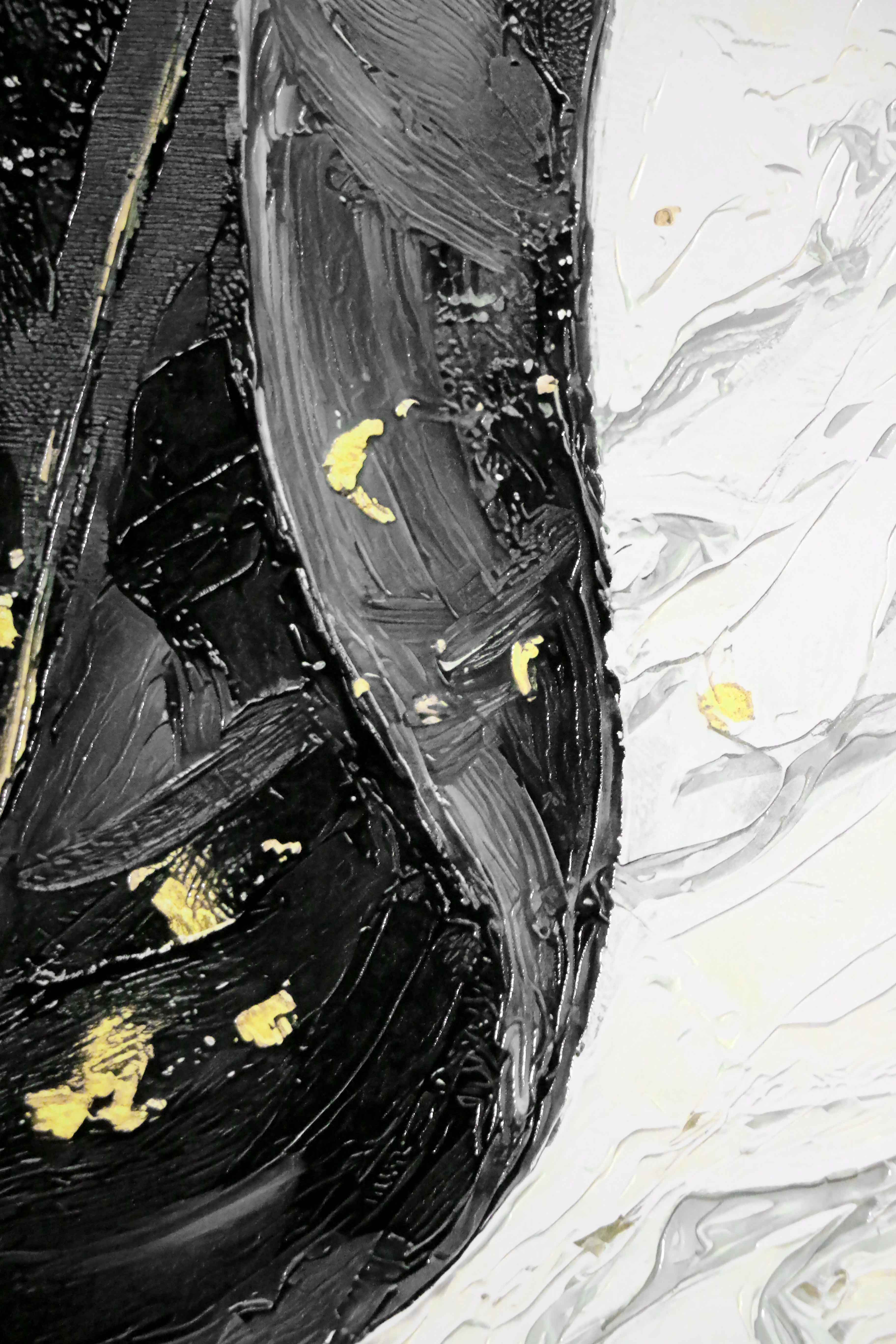 Gilded Leaf & Feather Reverie — 3D Haptic Embossed High-Gloss Luxury Wall Art - Image 7
