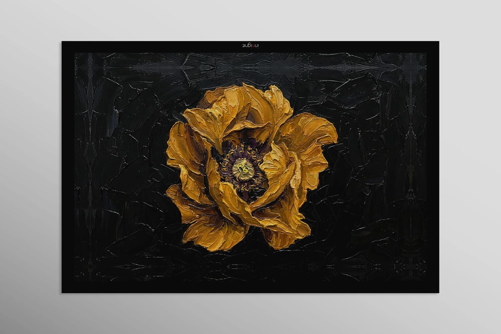 Gilded Obsidian Bloom — 3D Haptic Embossed High-Gloss Luxury Wall Art - Image 10