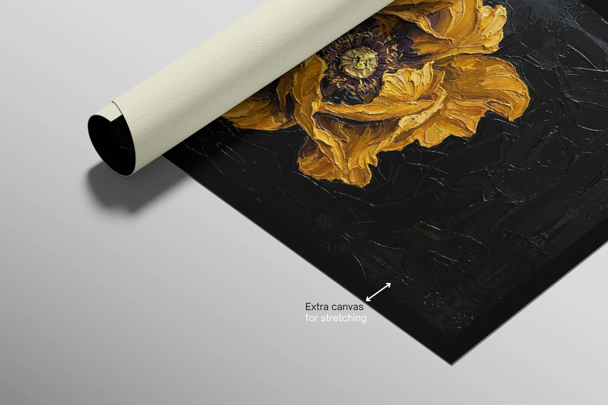 Gilded Obsidian Bloom — 3D Haptic Embossed High-Gloss Luxury Wall Art - Image 9