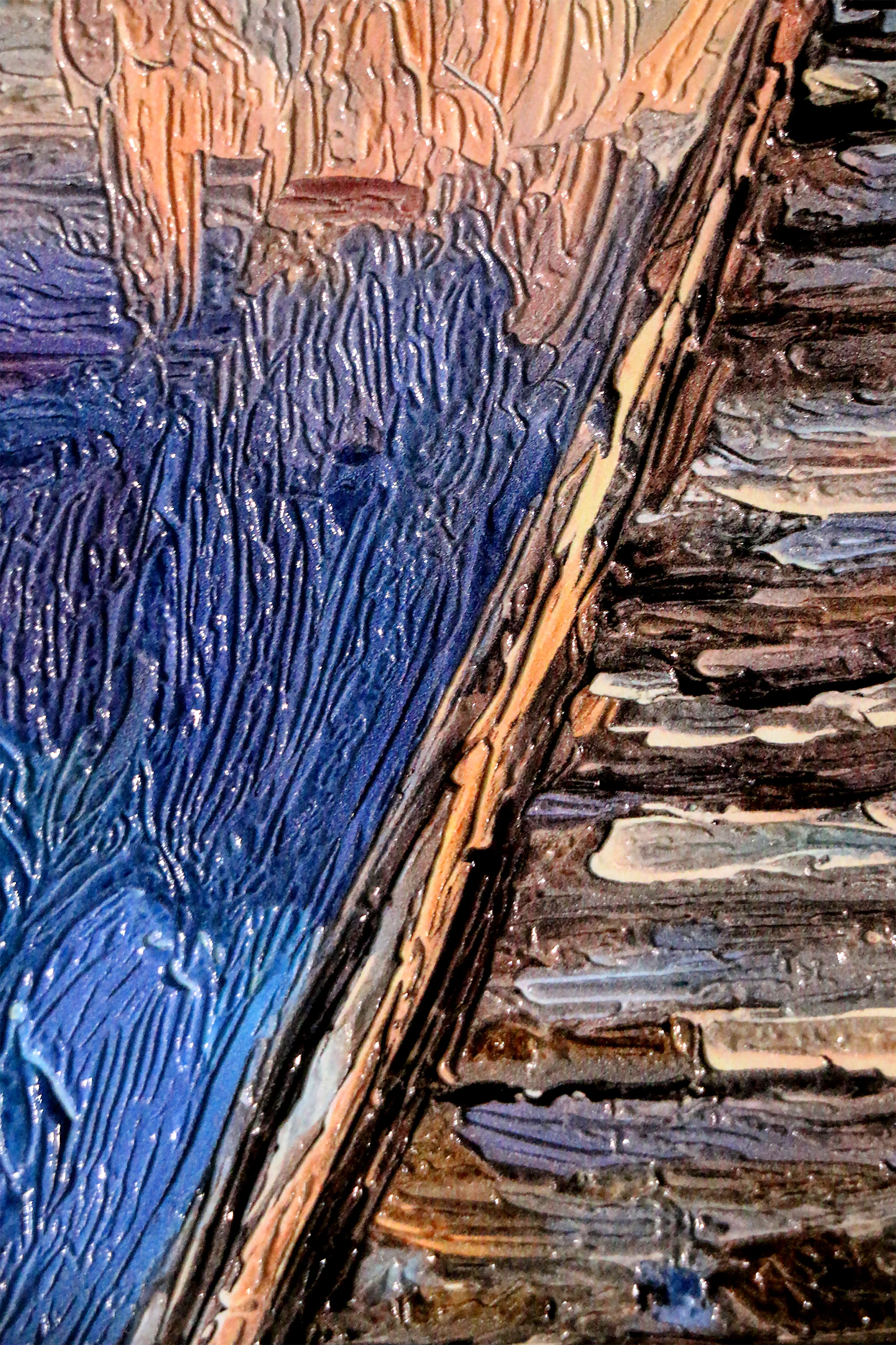 Twilight Pier Reflections — 3D Haptic Embossed High-Gloss Luxury Wall Art - Image 4
