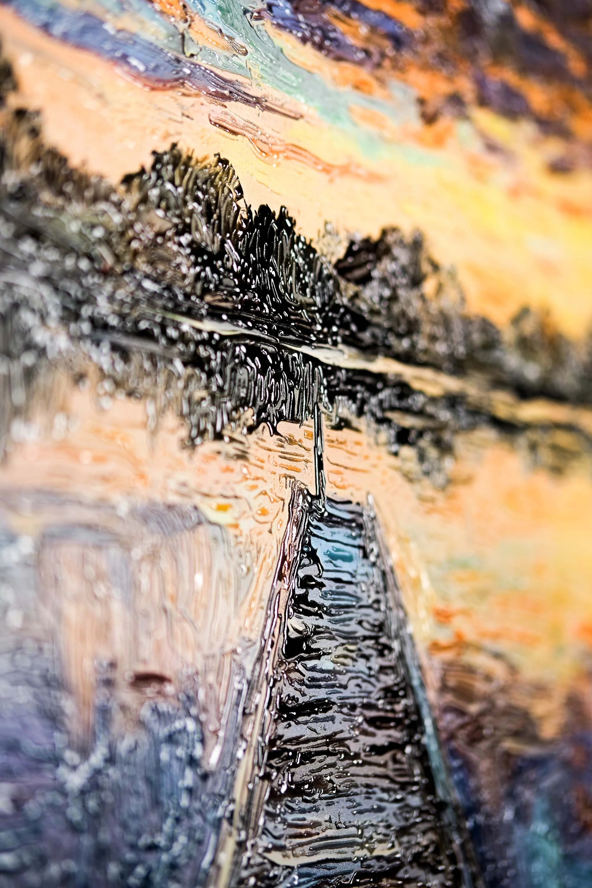 Twilight Pier Reflections — 3D Haptic Embossed High-Gloss Luxury Wall Art - Image 6