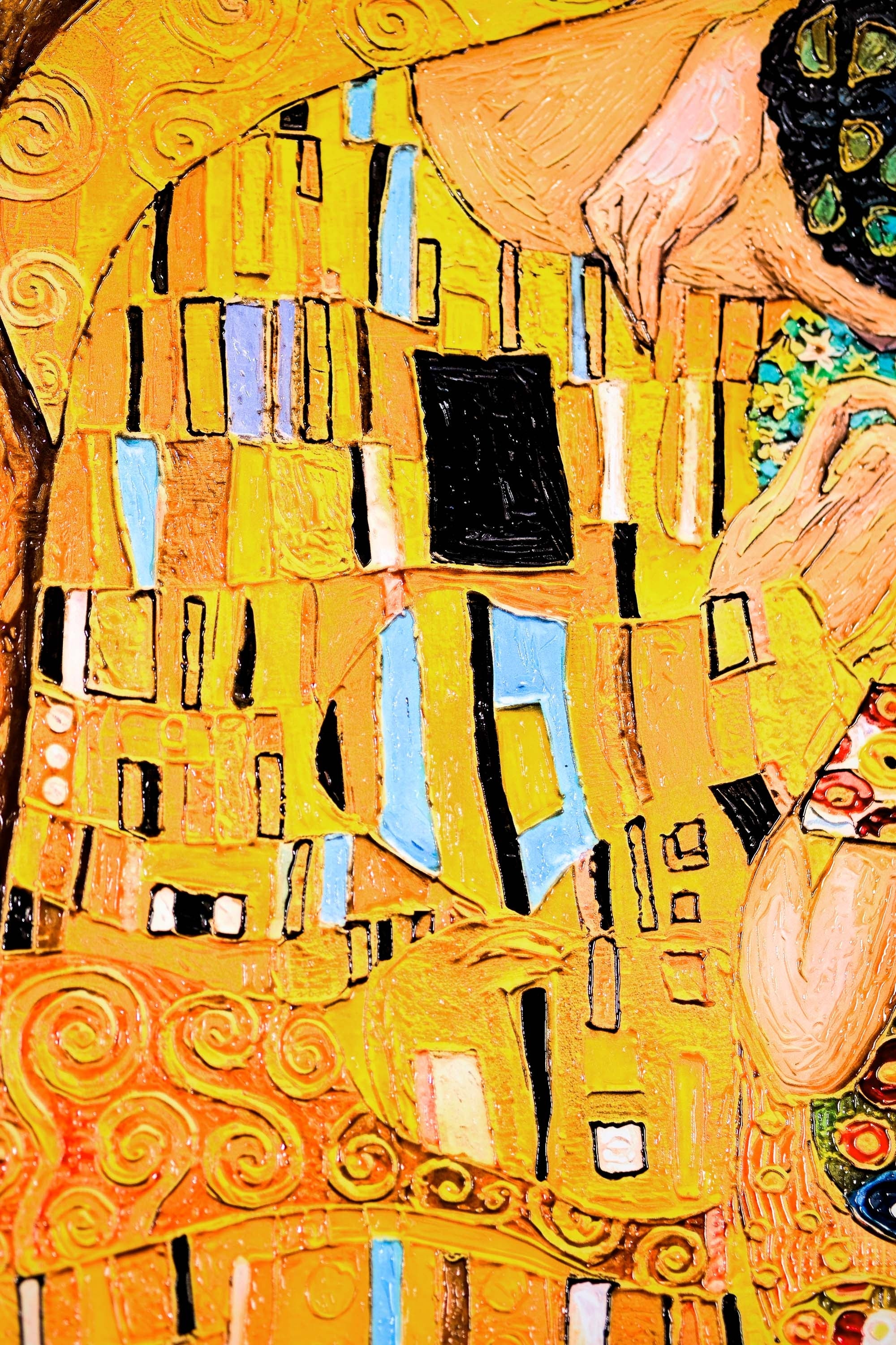 Golden Embrace Reverie — A Textured Tribute to Klimt’s Masterpiece - Image 9