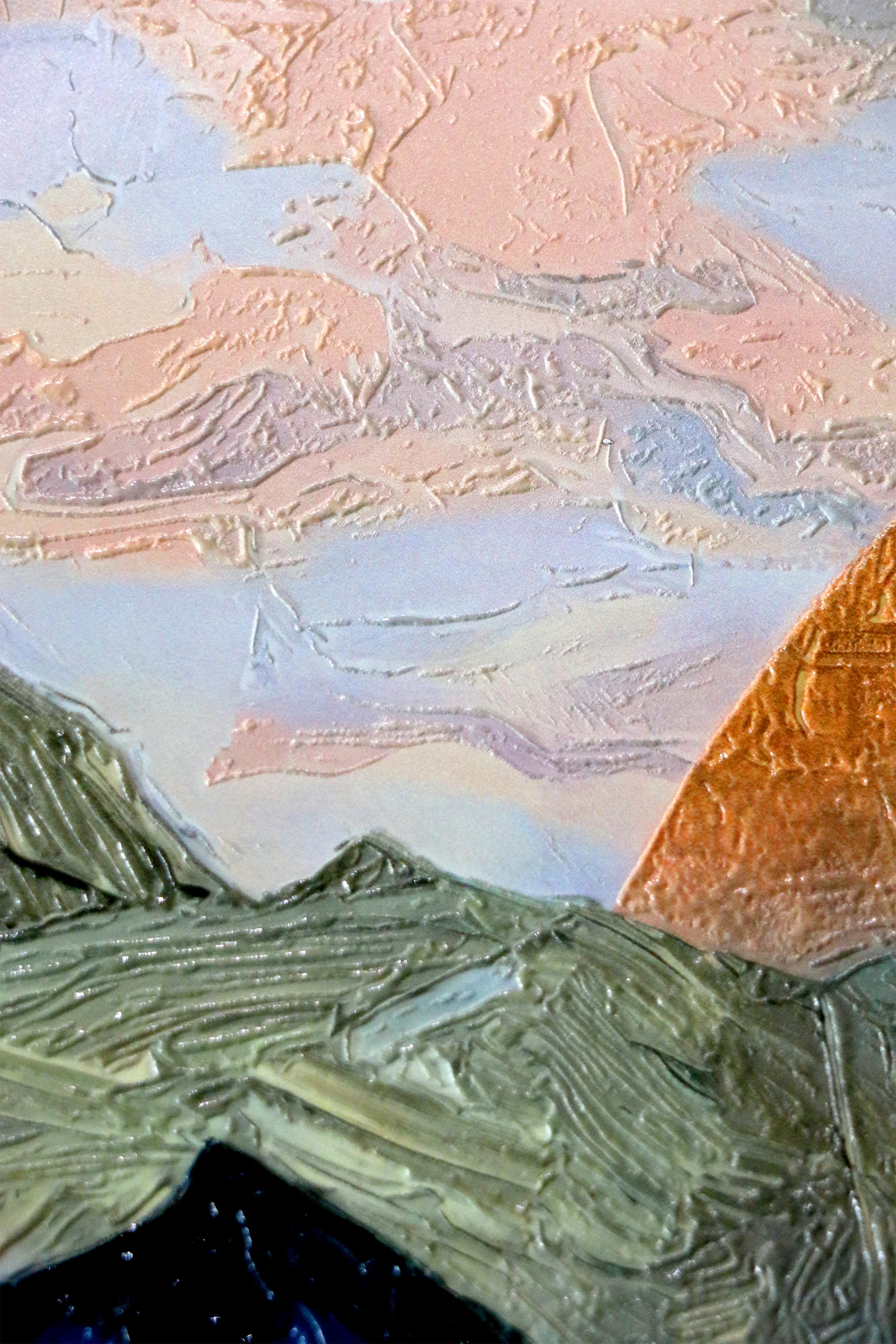 Golden Summit Peaks — 3D Haptic Embossed High-Gloss Luxury Wall Art - Image 3