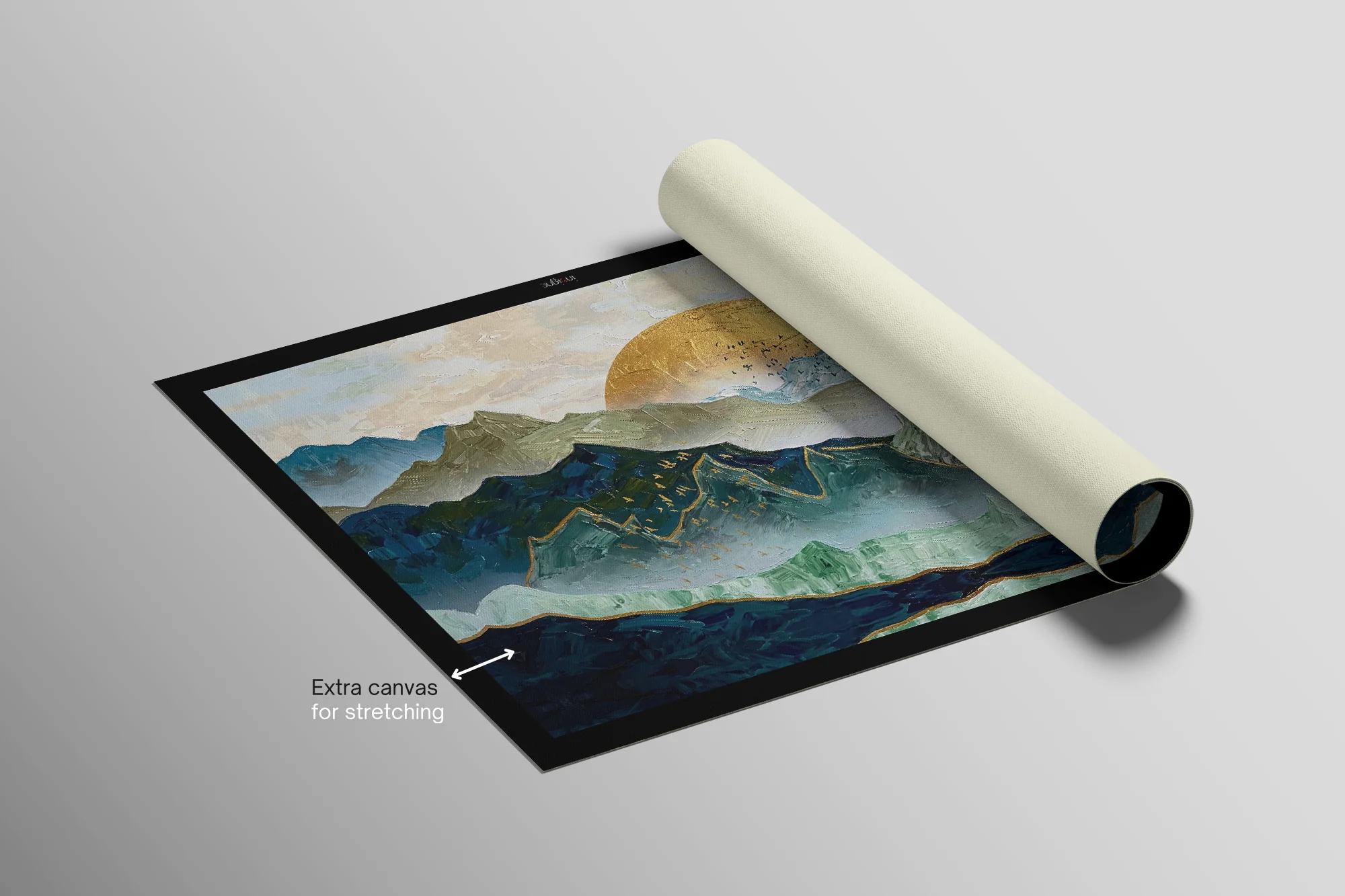 Golden Summit Peaks — 3D Haptic Embossed High-Gloss Luxury Wall Art - Image 5
